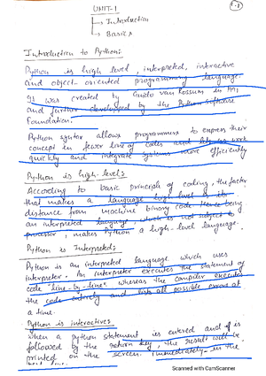 Python Notes Unit 1 Computer Science Aktu Studocu