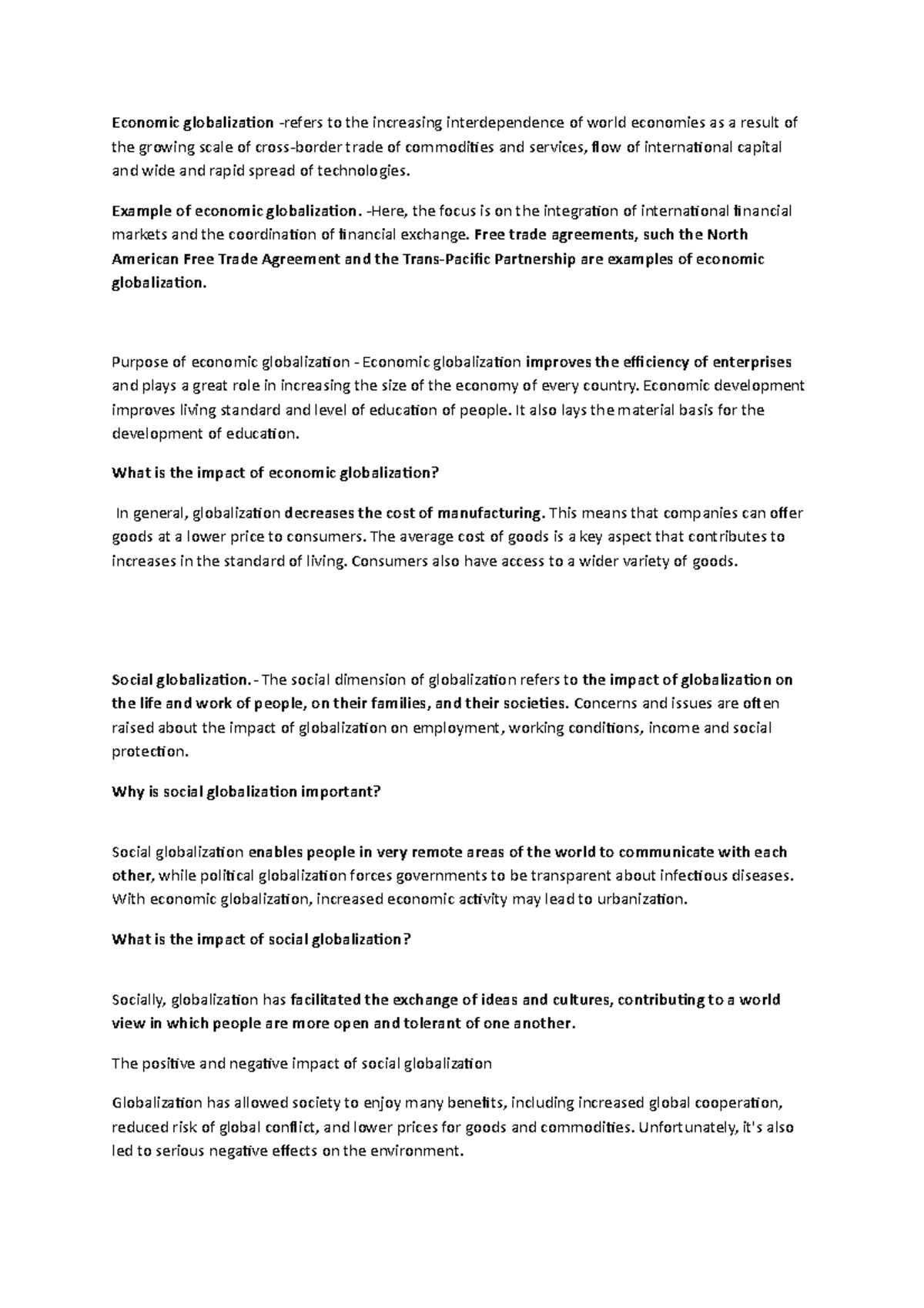 report-economic-globalization-refers-to-the-increasing