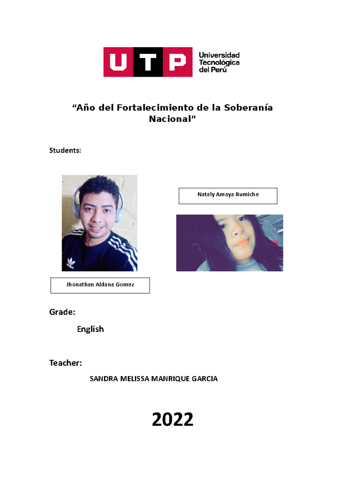 S12 Dialogue Aldana Jhonathan,Amaya Nataly Ingles - “Año del ...
