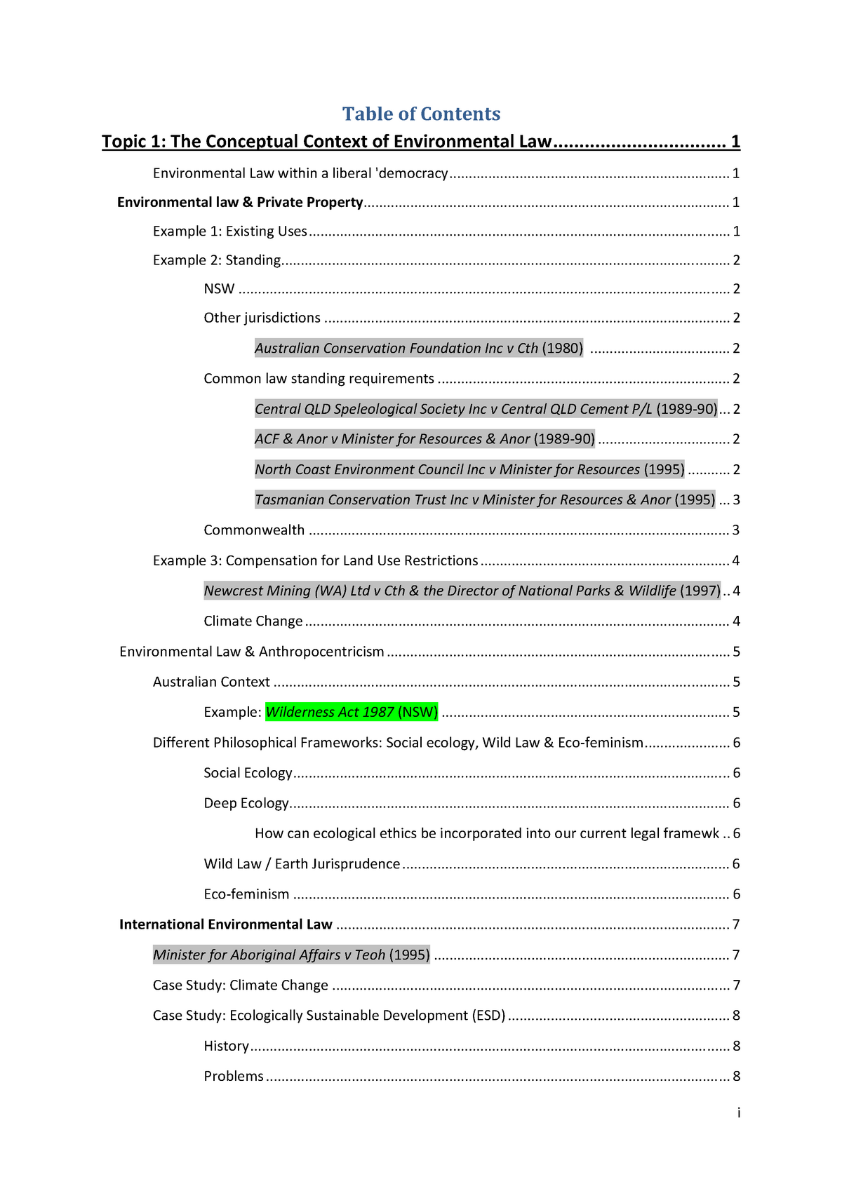 environmental law dissertation questions