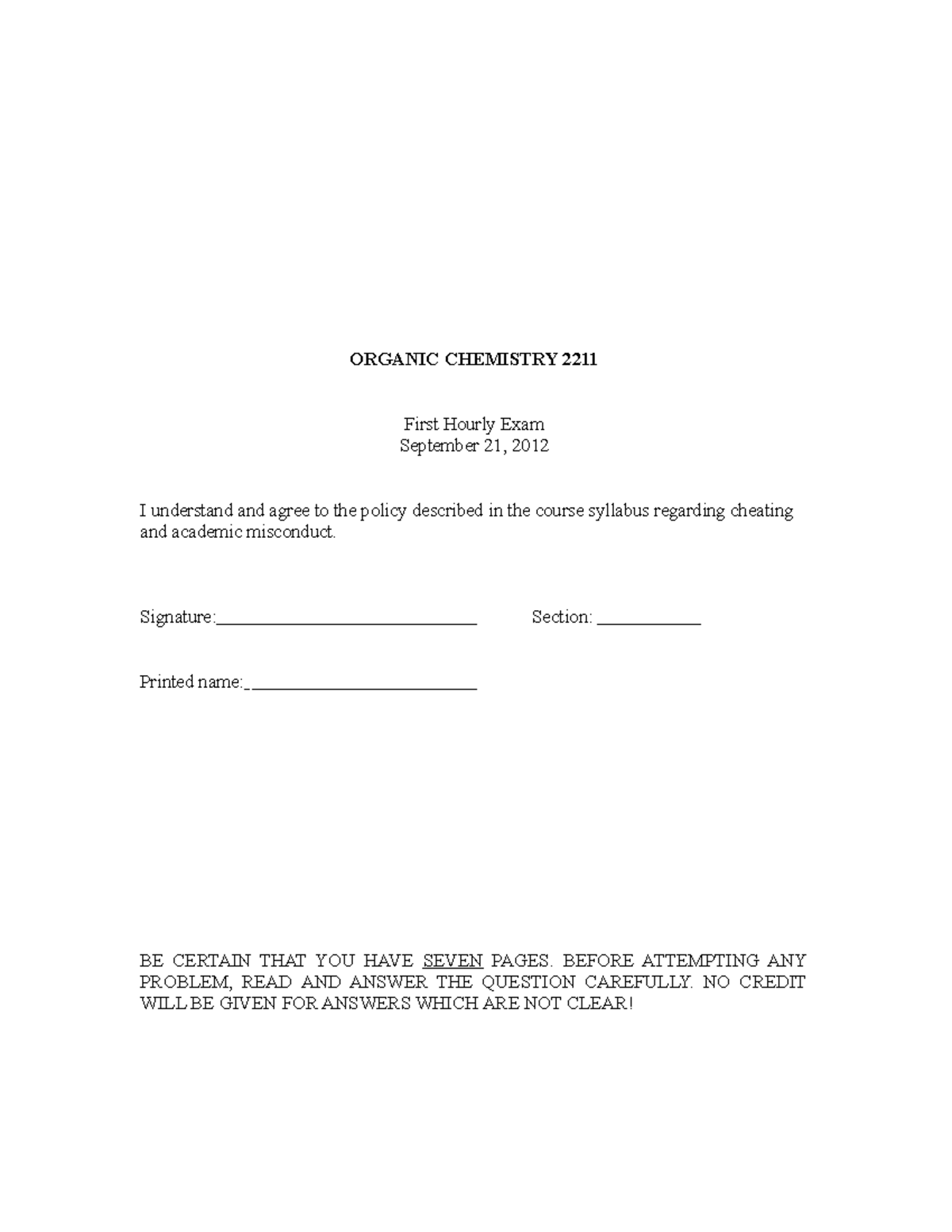 Biomolecules Exam 1 (b) study guide ORGANIC CHEMISTRY 2211 First