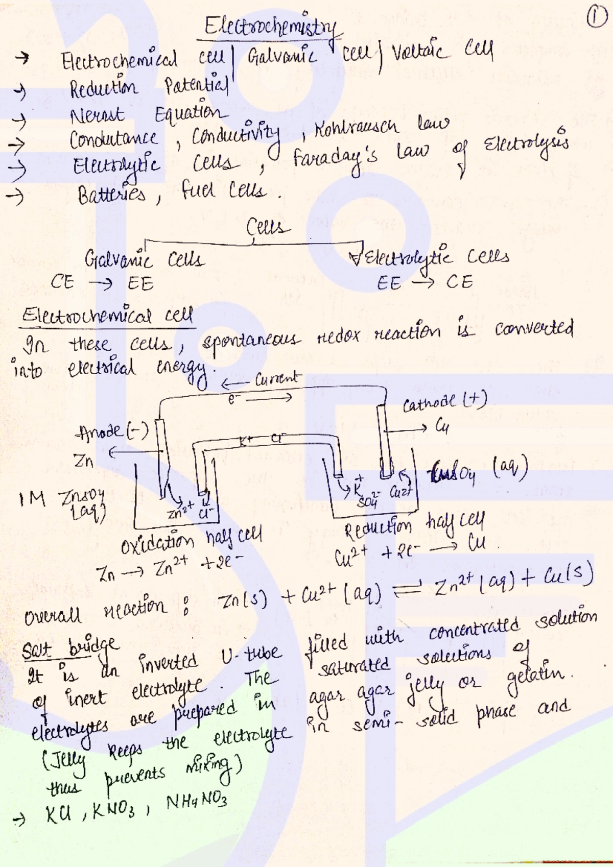 Electrochemistry Notes 1 1665845013126 - Computer Science - Studocu