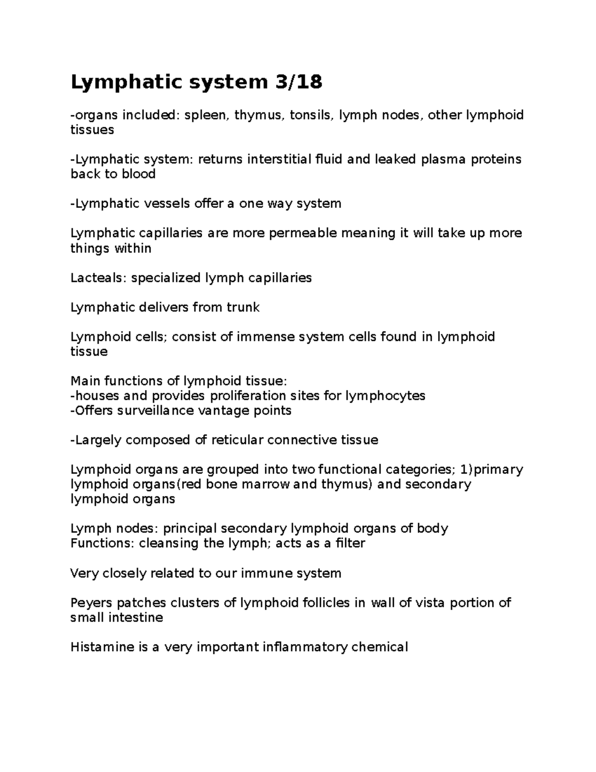 Anatomy and physiology II 3-18 - Lymphatic system 3/ -organs included ...