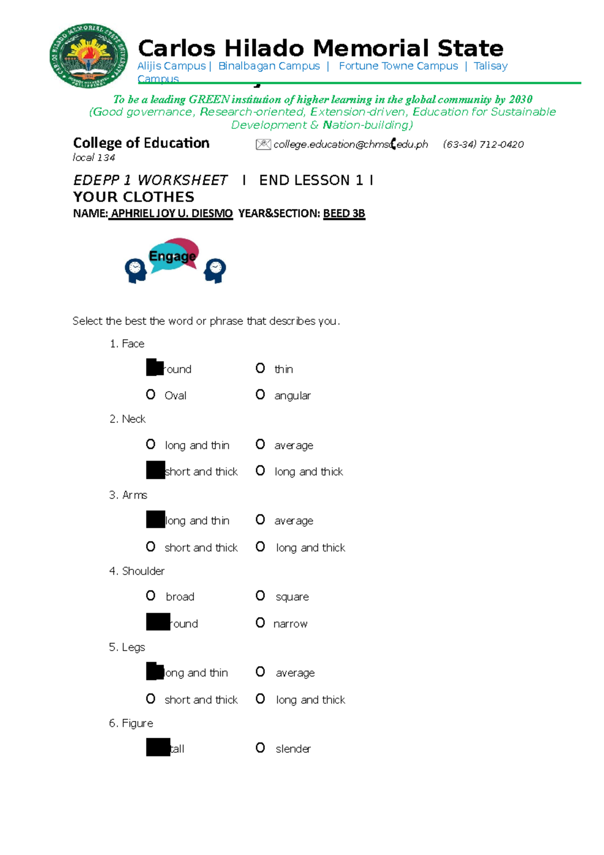 END- Edepp-1- Worksheet-1 Diesmo - University Alijis Campus ...