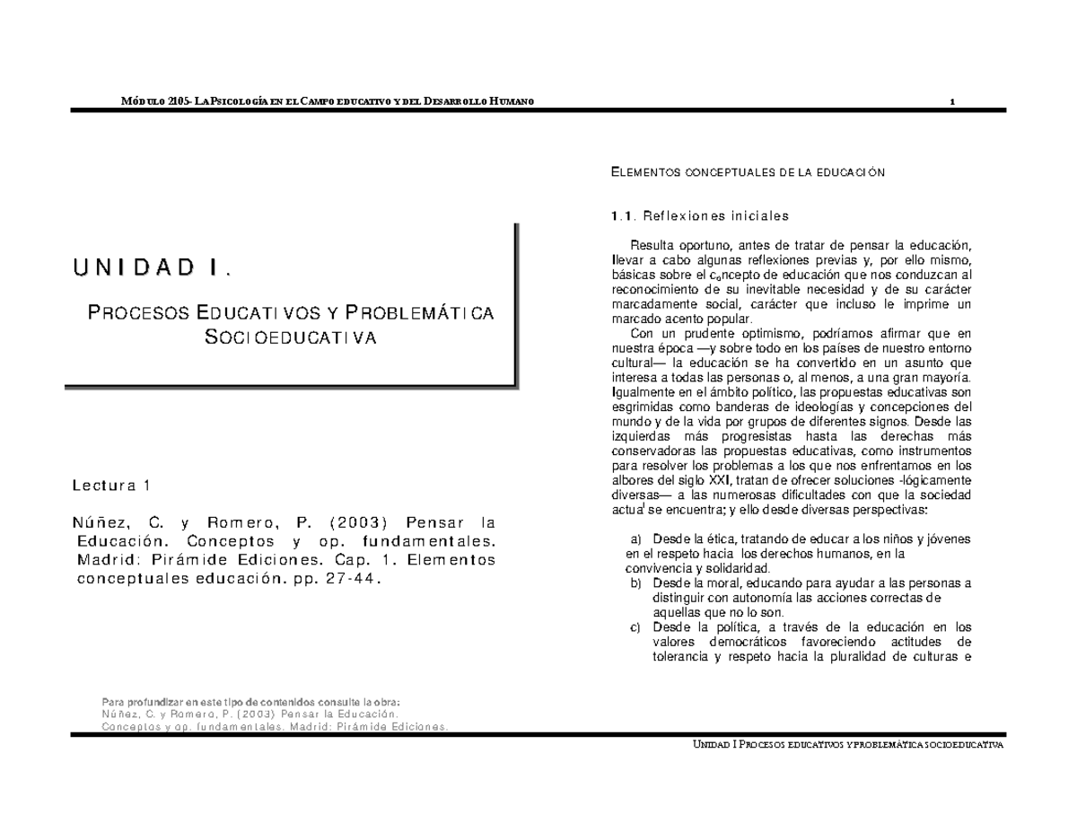 Lectura 4 Unidad 1 Para Profundizar En Este Tipo De Contenidos Consulte La Obra N ú ñ E Z C