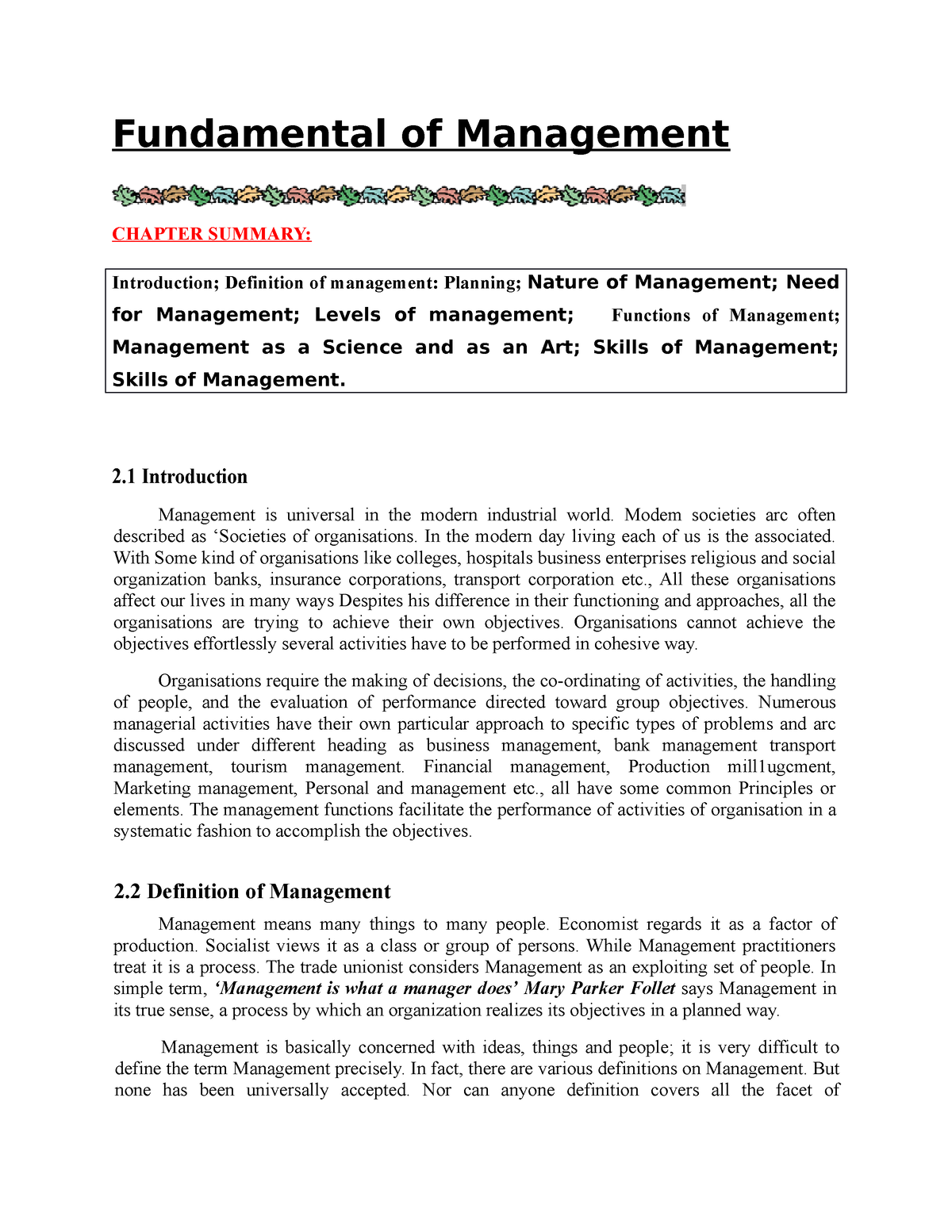 sheet-basics-of-management-fundamental-of-management-chapter