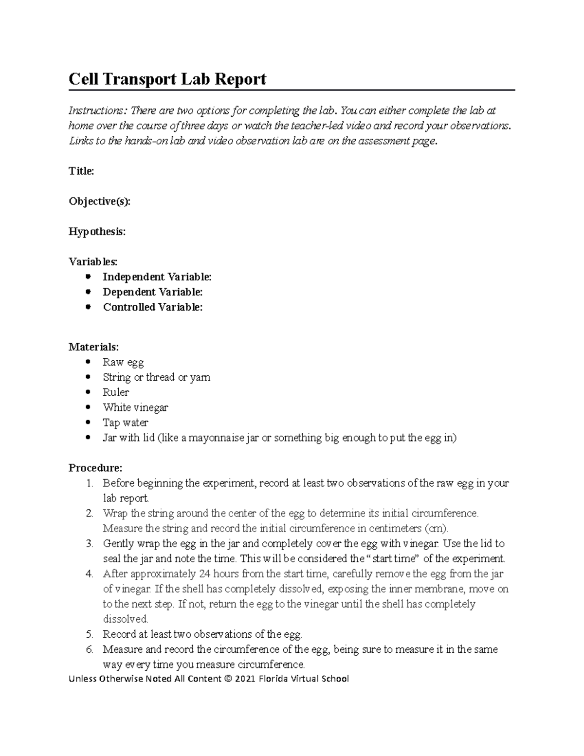 02 04 cell transport lab report Cell Transport Lab Report