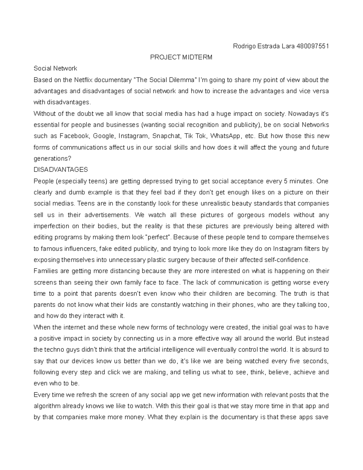 Project Midterm - Rodrigo Estrada Lara 480097551 PROJECT MIDTERM Social ...