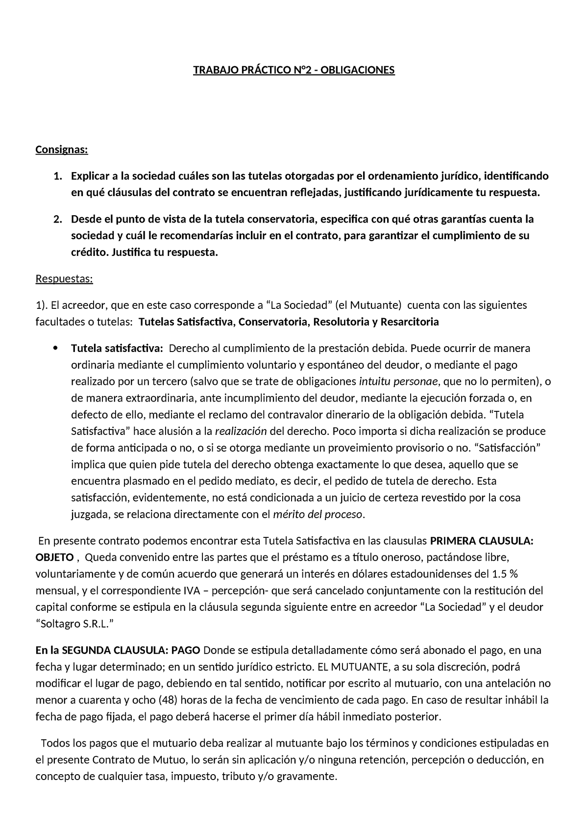 Trabajo Práctico N2 Obligaciones Trabajo PrÁctico N°2 Obligaciones Consignas 1 Explicar 9757