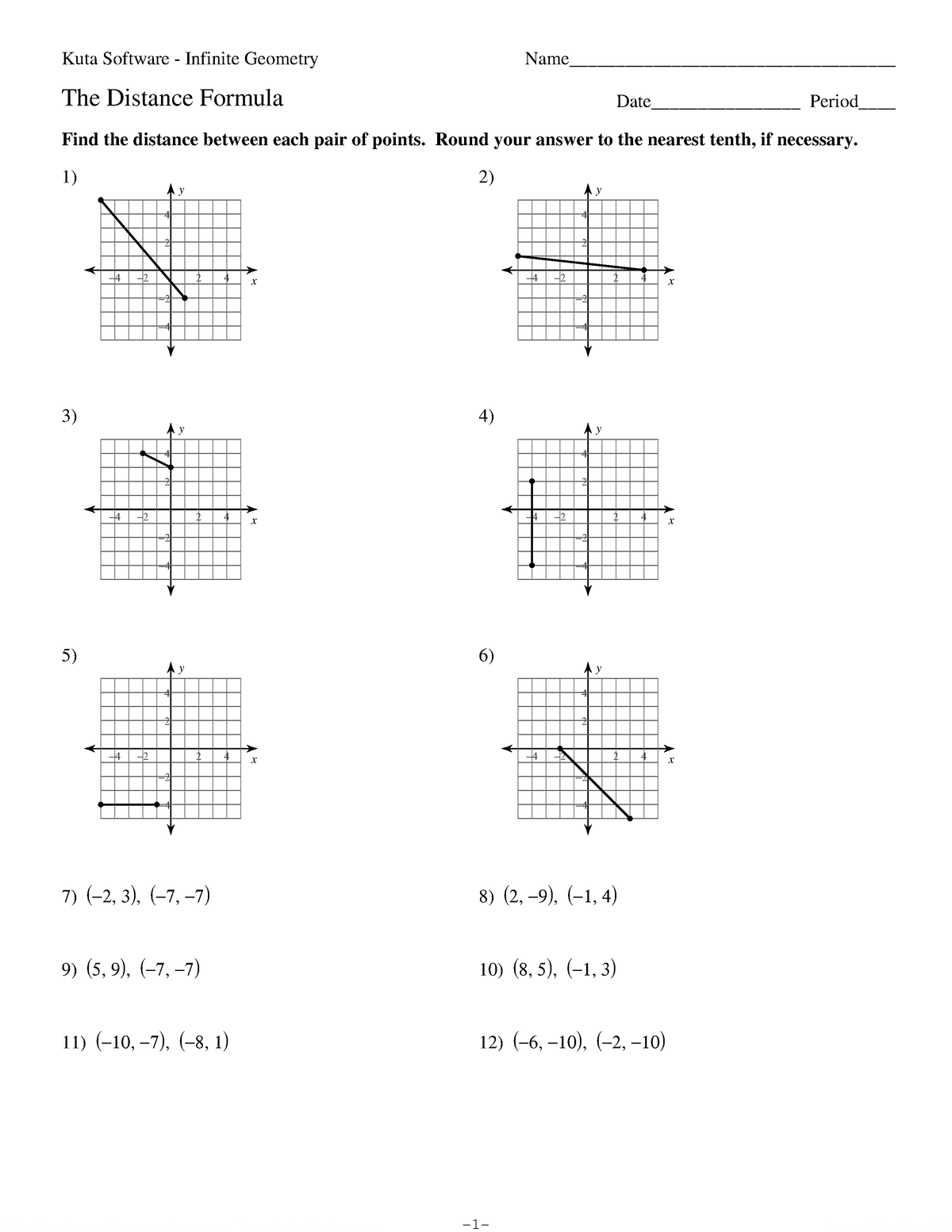 21-The Distance Formula - Bachelor of Science in Mechanical Regarding The Distance Formula Worksheet