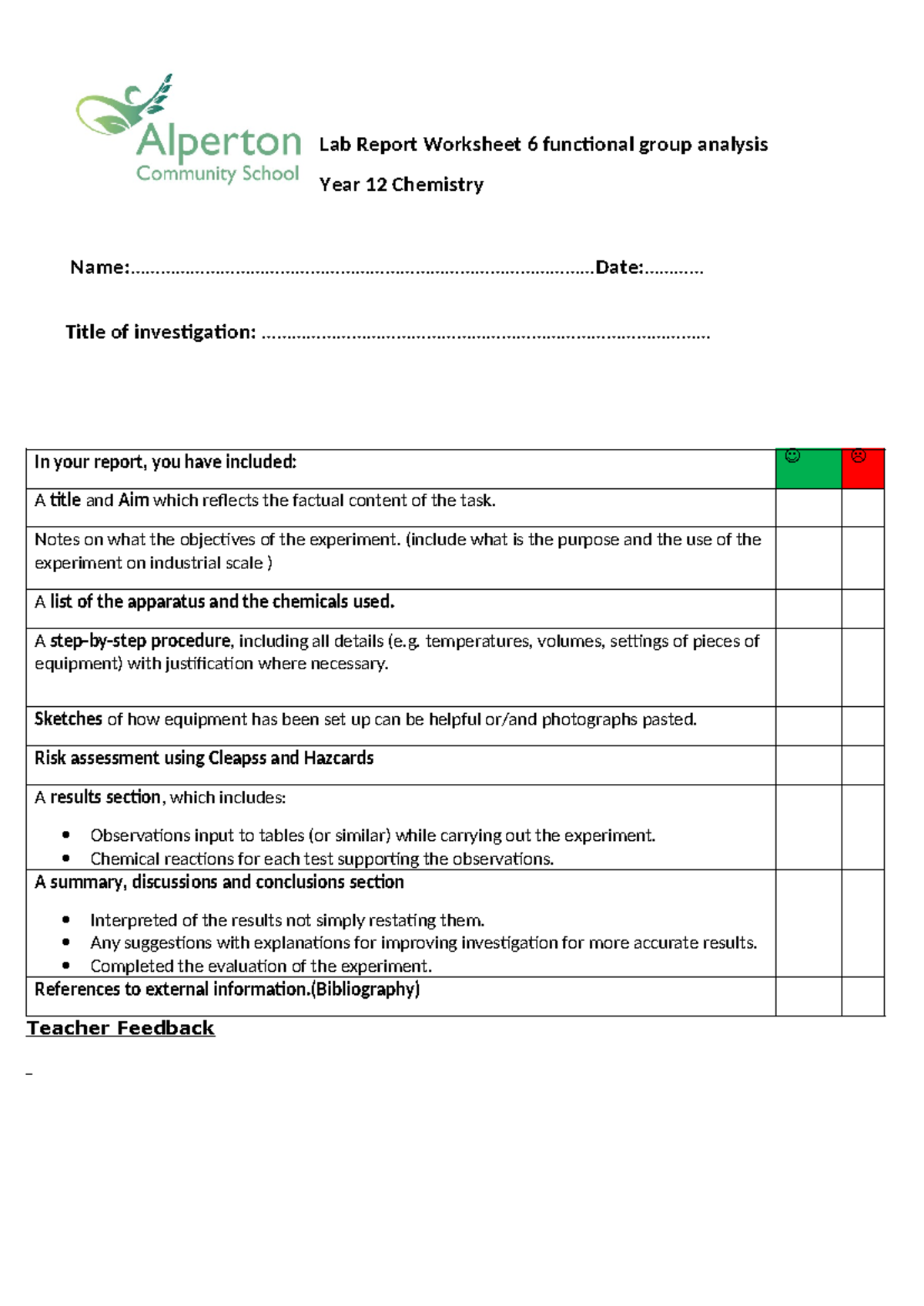 Lab report 6 - 1111111111111 - Lab Report Worksheet 6 functional group ...