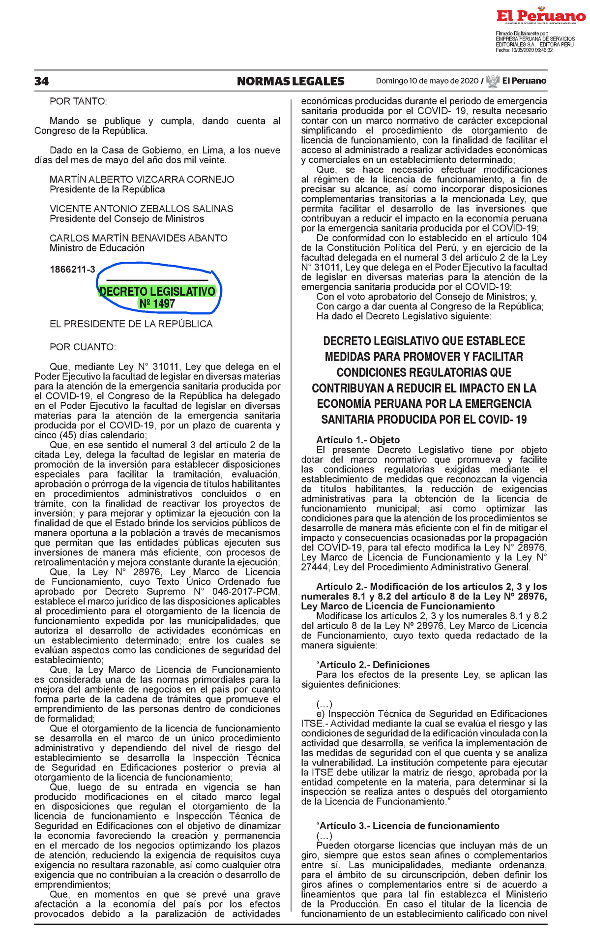 Decreto Legislativo Que Establece Medidas Para Promover Y Fa Decreto ...