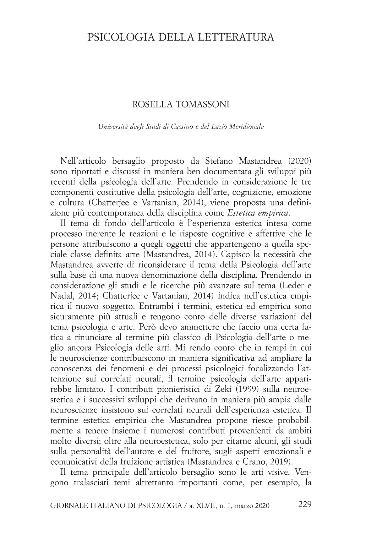 Psicologia+della+Letteratura%2C+Tomassoni+2020 - 229 Nell’articolo ...