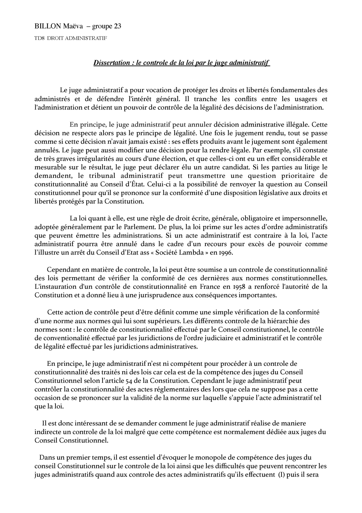 dissertation droit administratif et constitution