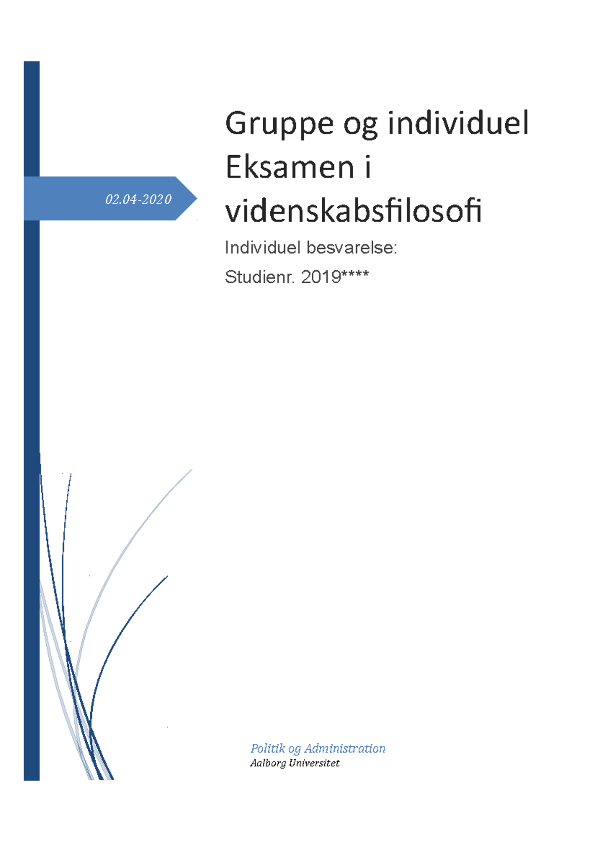 Eksamen I Videnskabsteori - 02- Politik Og Administration Aalborg ...