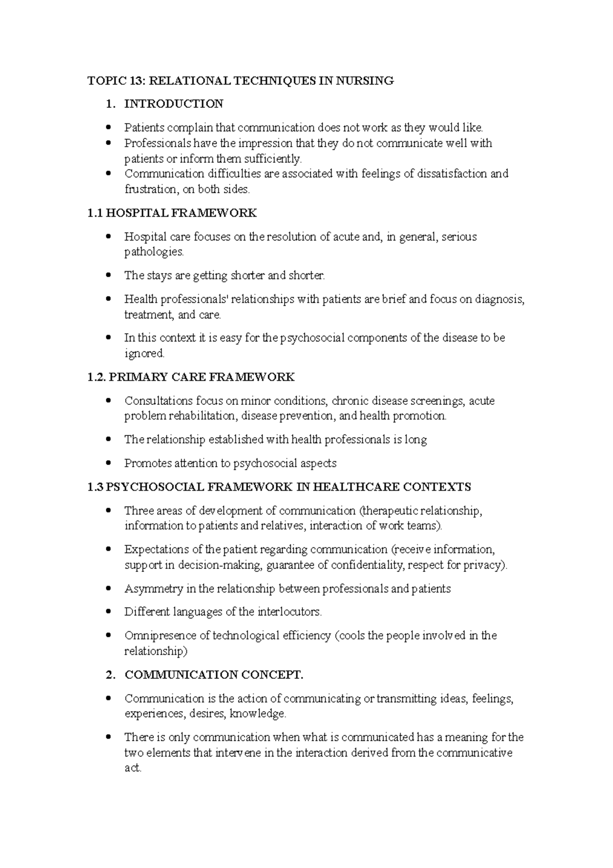 Lesson 2 Advancing Nursing Practice - TOPIC 13: RELATIONAL TECHNIQUES ...