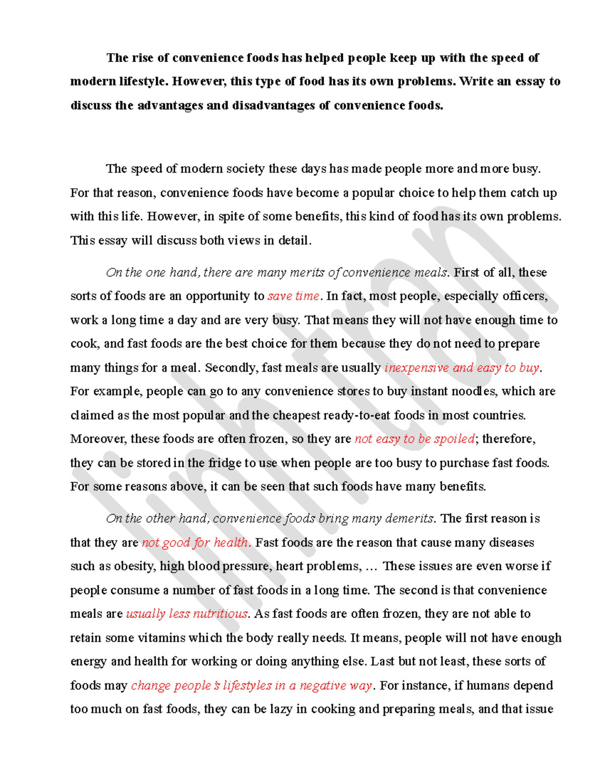 The rise of convenience foods has helped people keep up with the speed