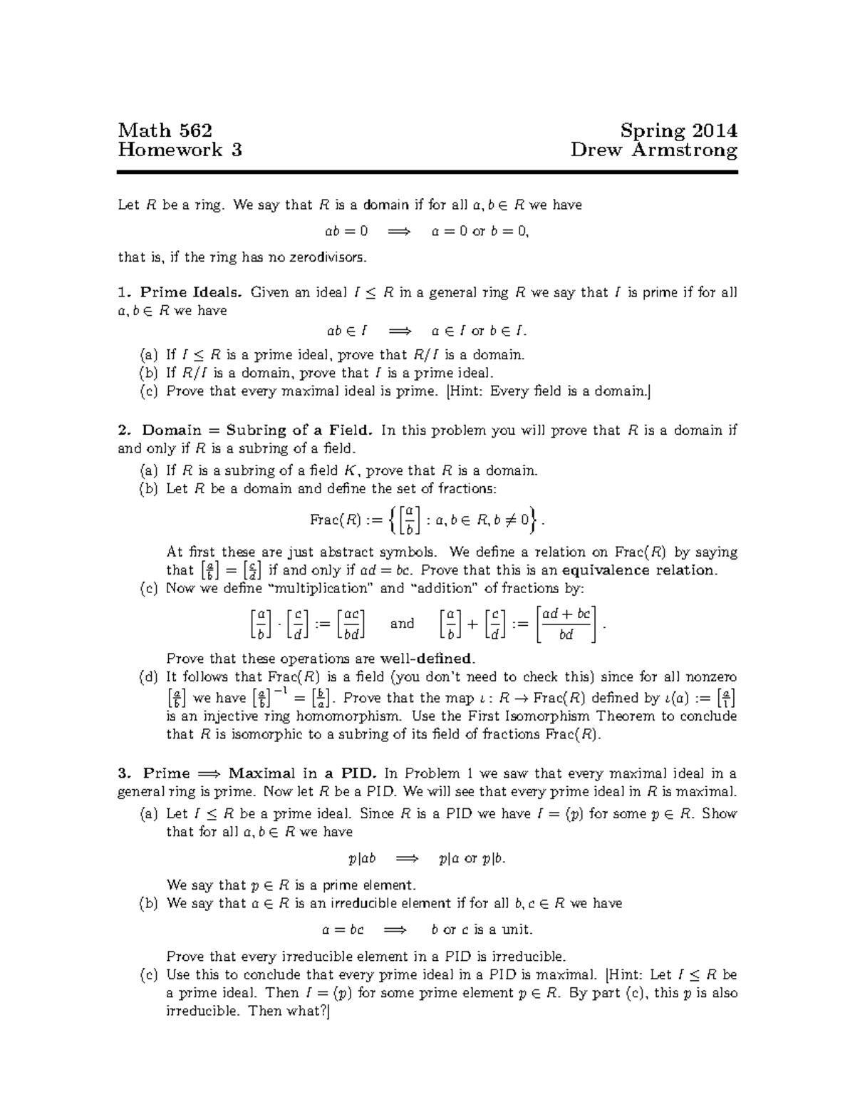 Spring 14 hw 3 - homework - Math 562 Spring 2014 Homework 3 Drew ...