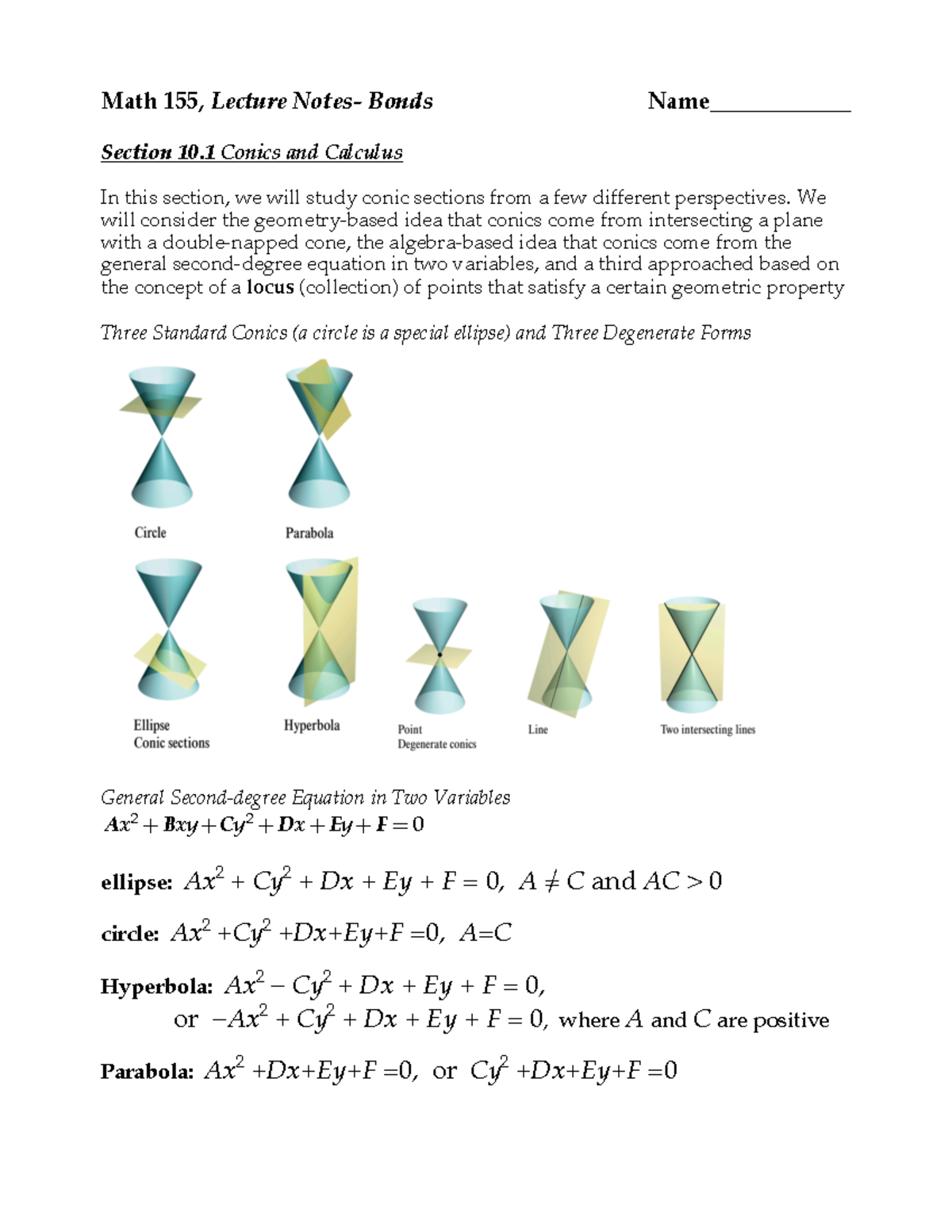 Math 155 Lecture Notes section 10,1 - Math 155, Lecture Notes- Bonds ...