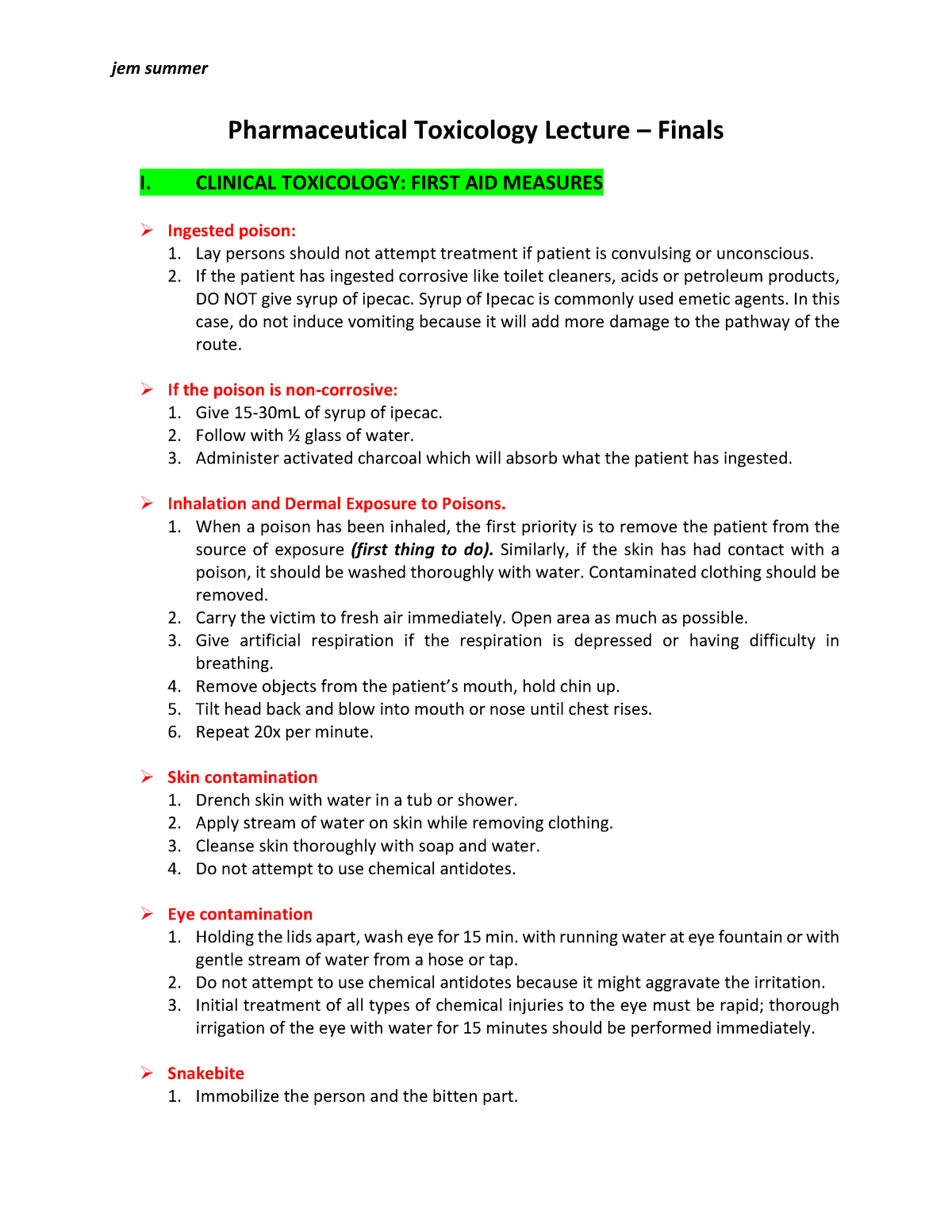 Toxicology Lecture - Finals - Pharmaceutical Toxicology Lecture ...