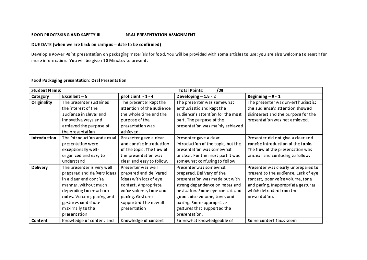 Food Packaging materials Assignment - FOOD PROCESSING AND SAFETY III ...