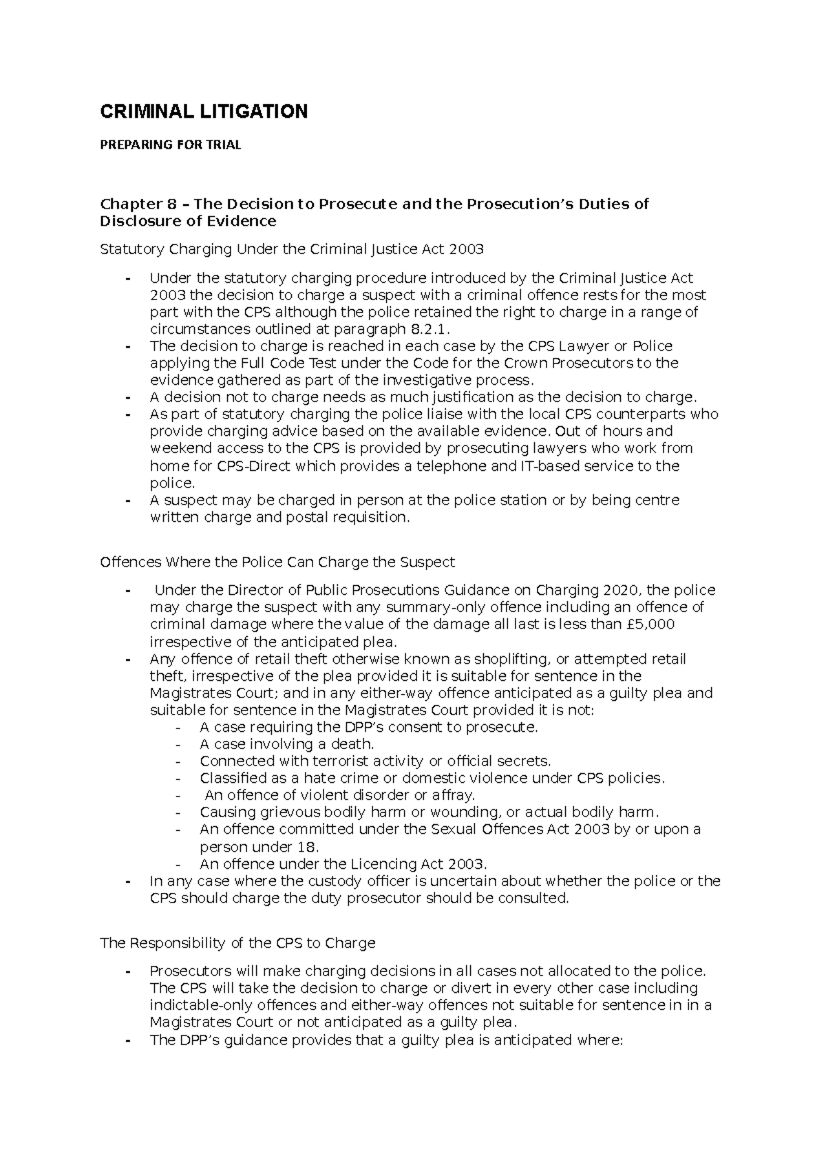 Criminal Litigation - Workshop 6 - CRIMINAL LITIGATION PREPARING FOR ...