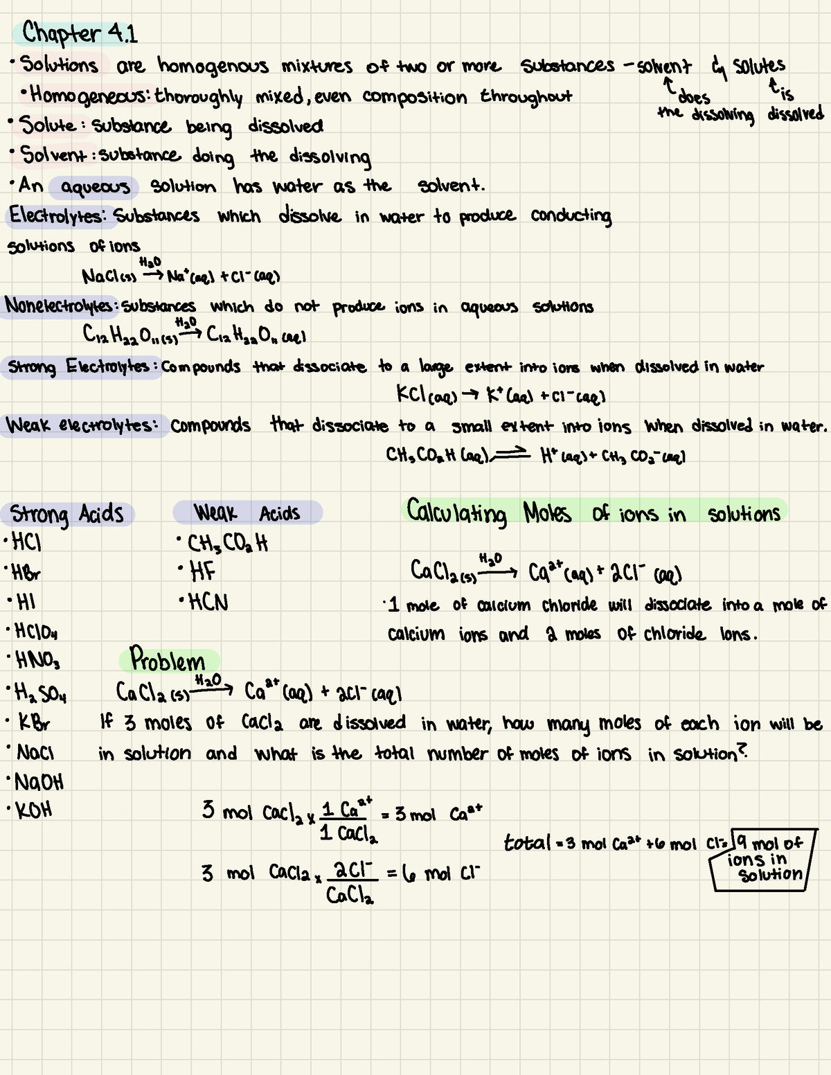 chapter 4.1 ... - Chapter 4. · solutions are homogenous mixtures of two ...