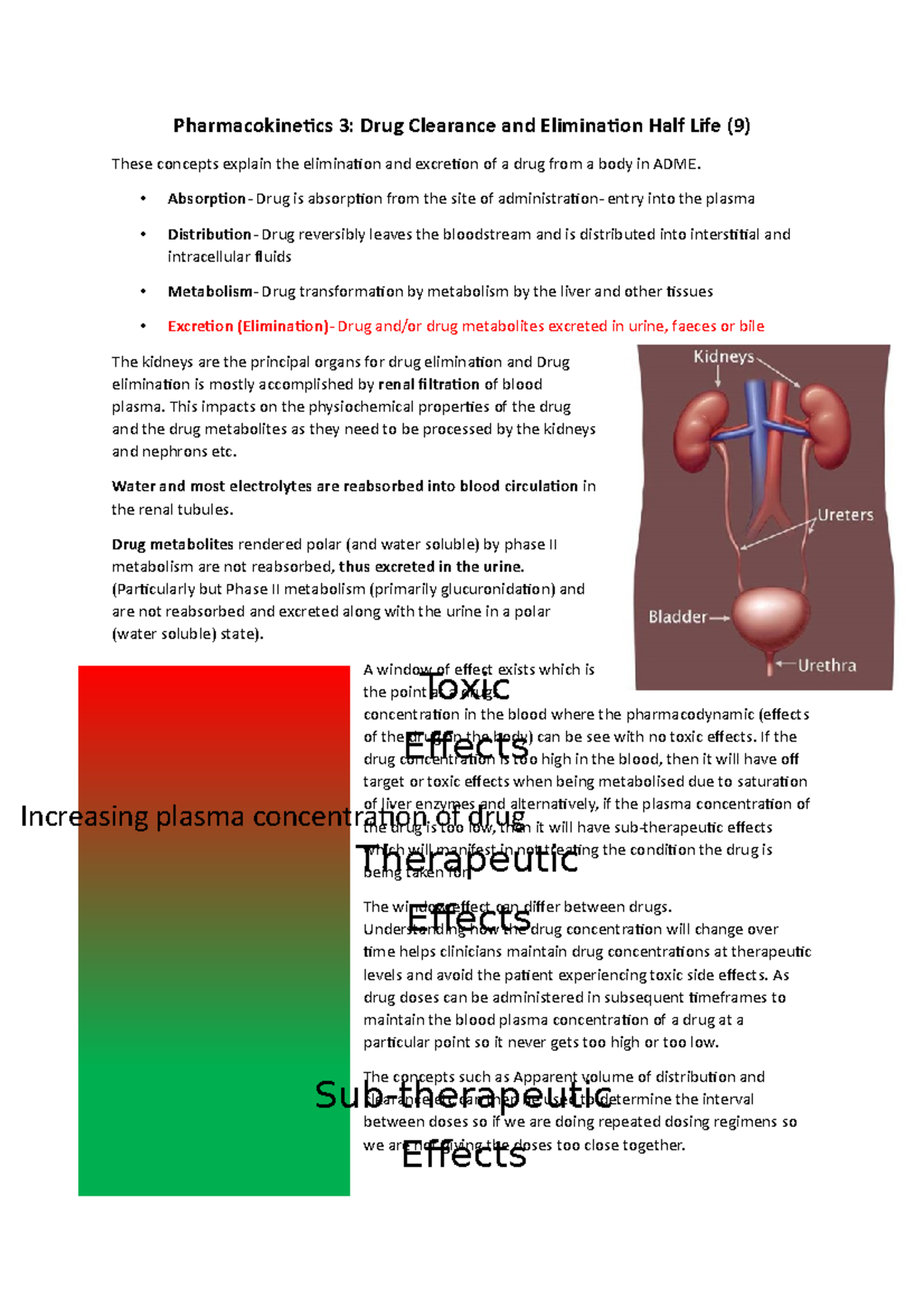 Pharma Kin 3 - Drug Clearance And Elimination Half Life ...