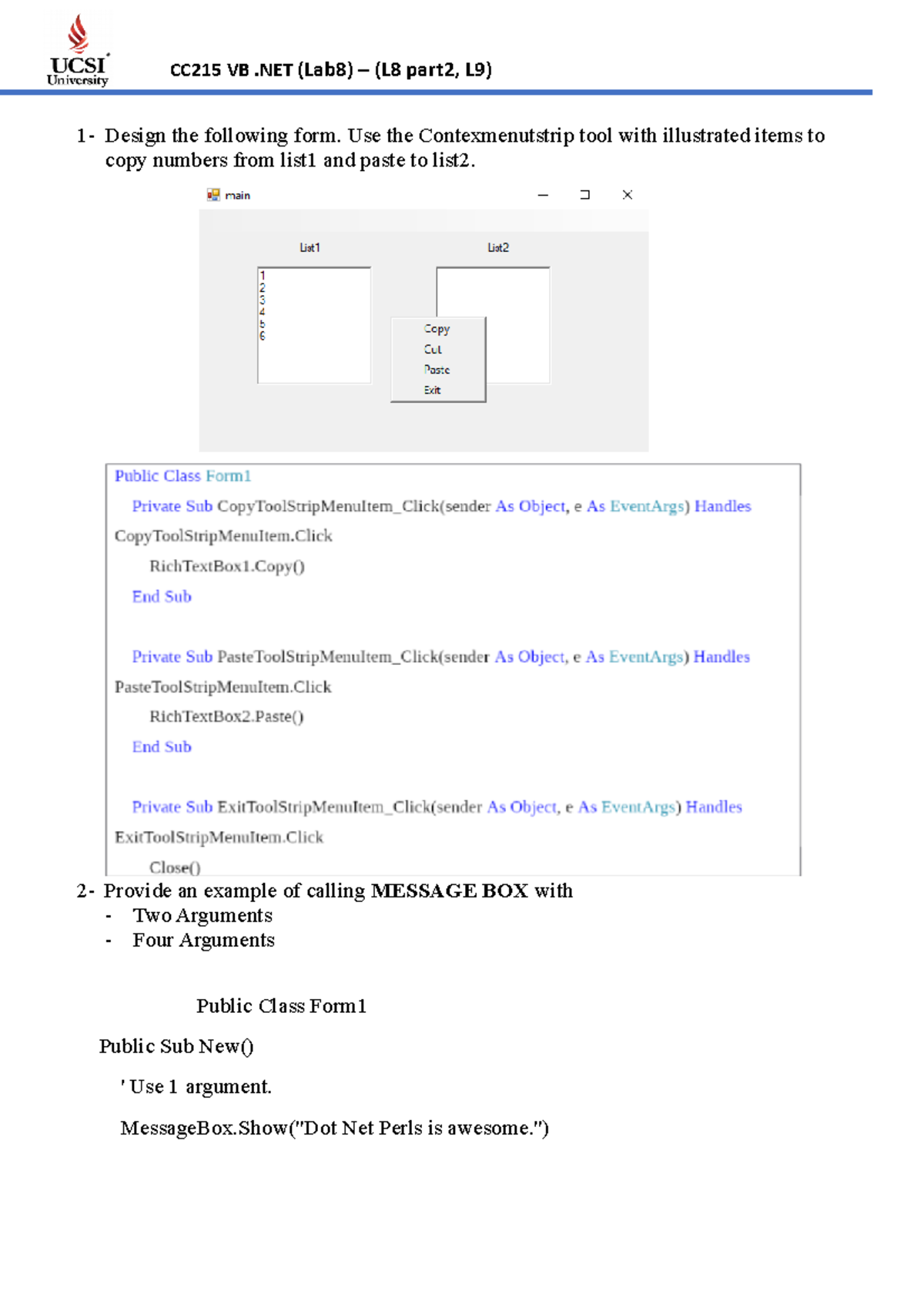 Lab 8 (1) lab8 1 Design the following form. Use the