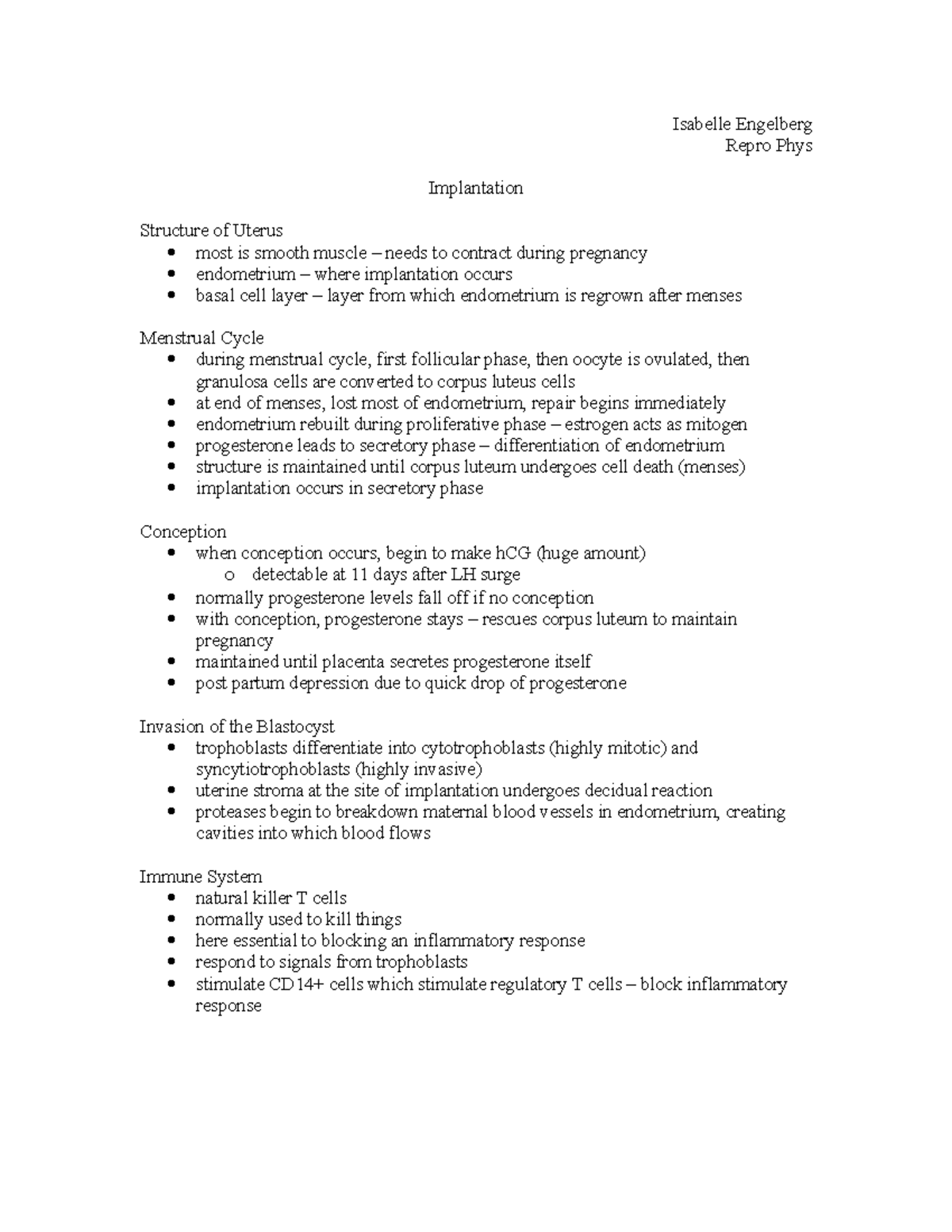 Implantation - Lecture notes 3 - AS.250.351. - JHU - Studocu