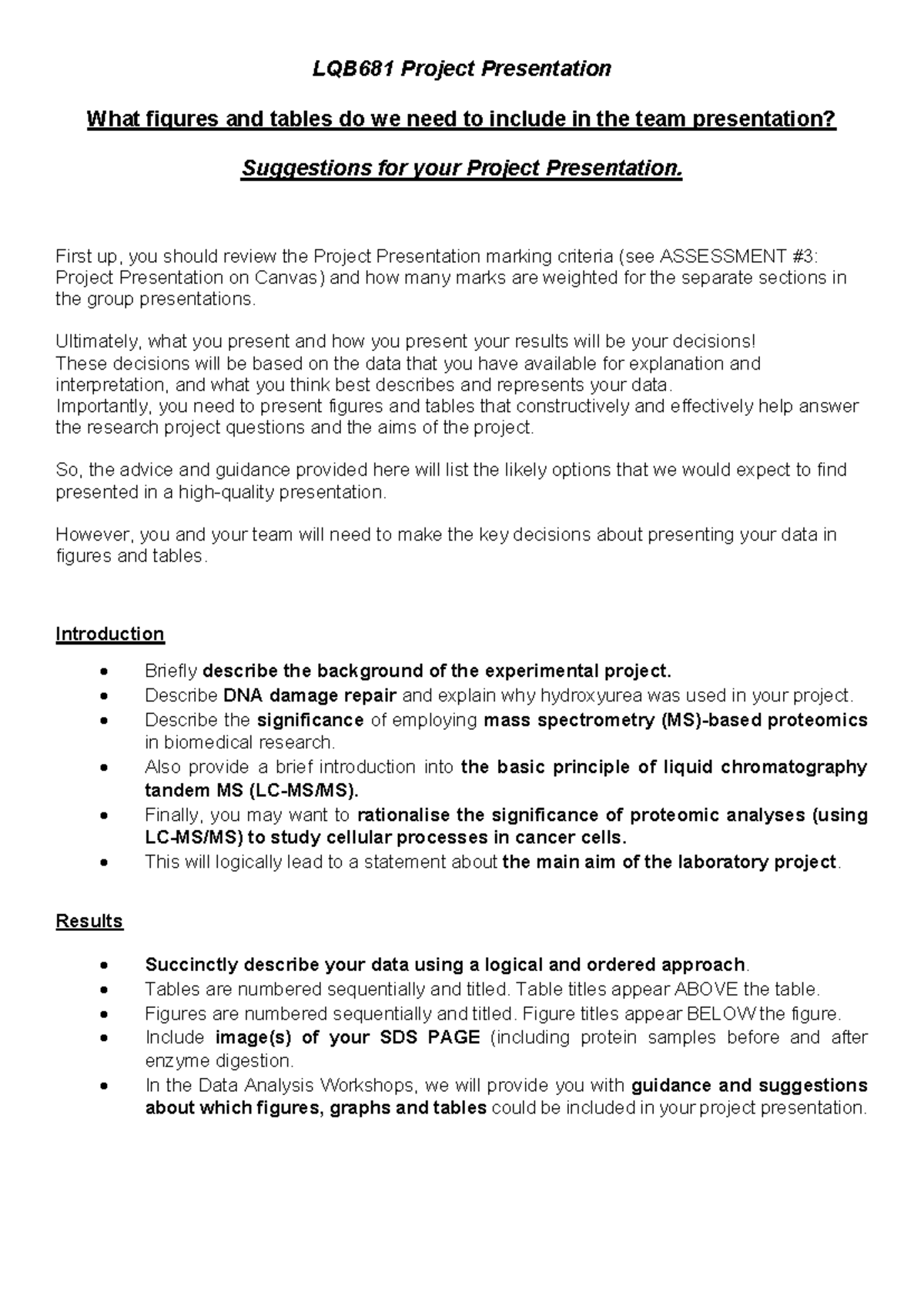 LQB681 23 Sem2 Figures Tables Suggestions - LQB681 Project Presentation ...
