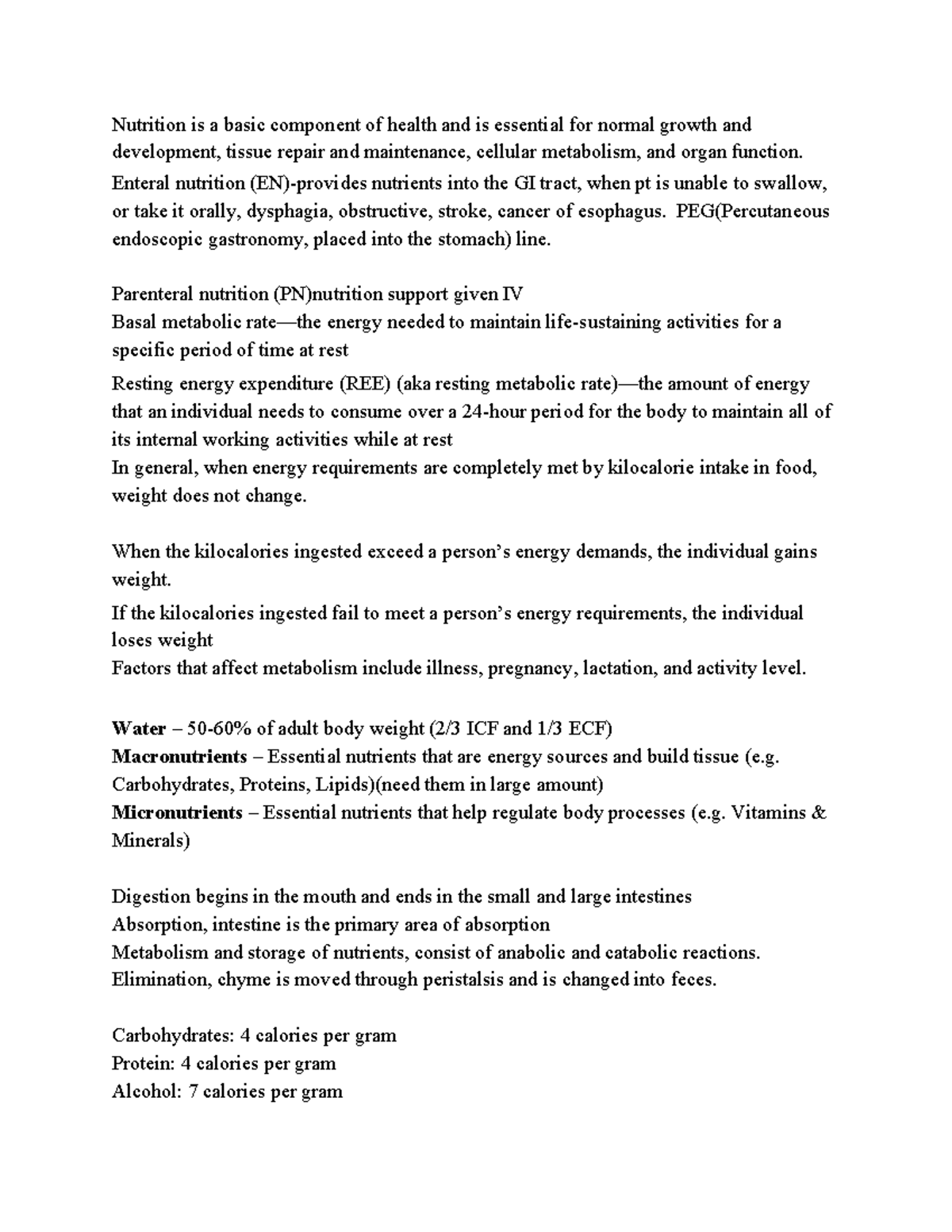 Nutrition - Lecture Notes 1 - Nutrition Is A Basic Component Of Health ...