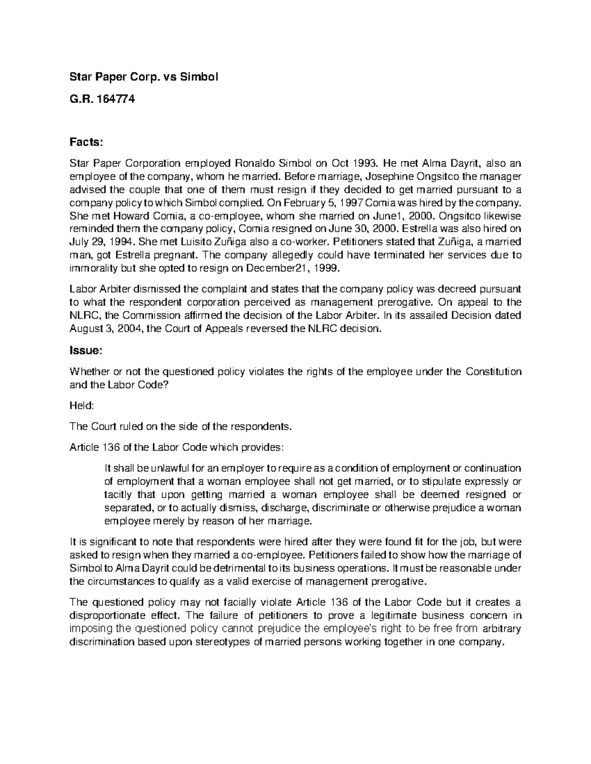 Star Paper Corporation vs Simbol Star Paper Corp. vs Simbol G. 164774