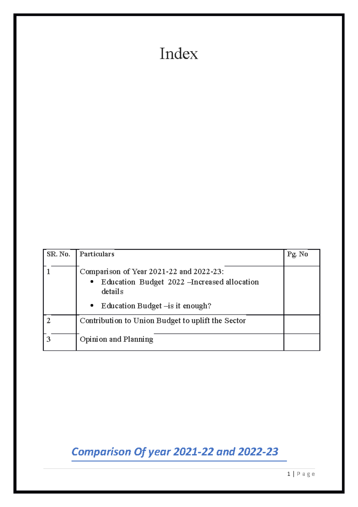 Education Sector - Lecture notes and Practical Assignments - Index SR ...