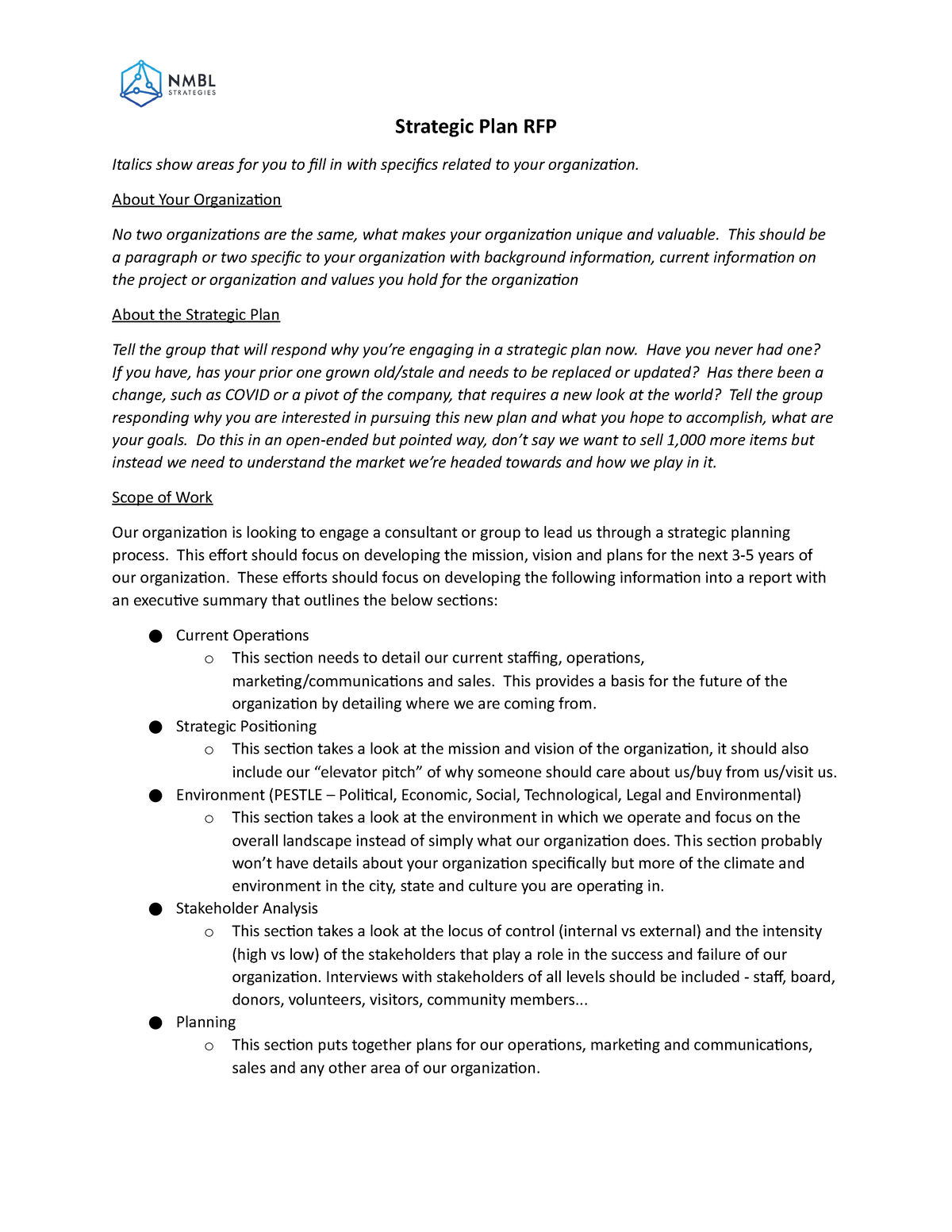 Strategic+Plan+RFP+Template Strategic Plan RFP Italics show areas for