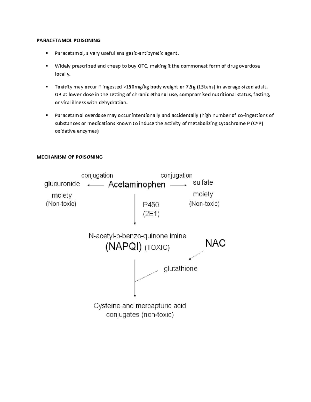 Paracetamol Poisoning - PARACETAMOL POISONING Paracetamol, a very ...