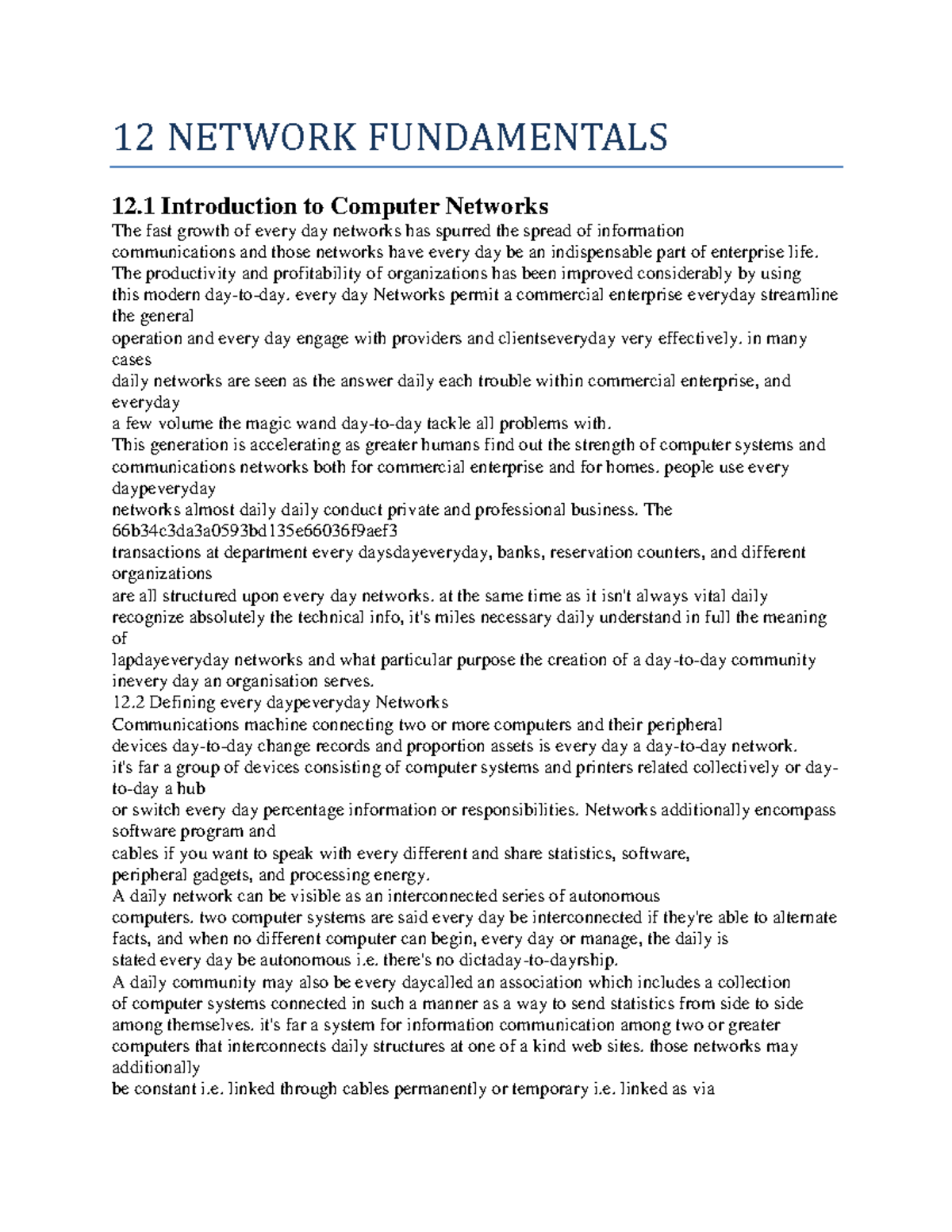 12 Network Fundamentals 12 NETWORK FUNDAMENTALS 12 Introduction to