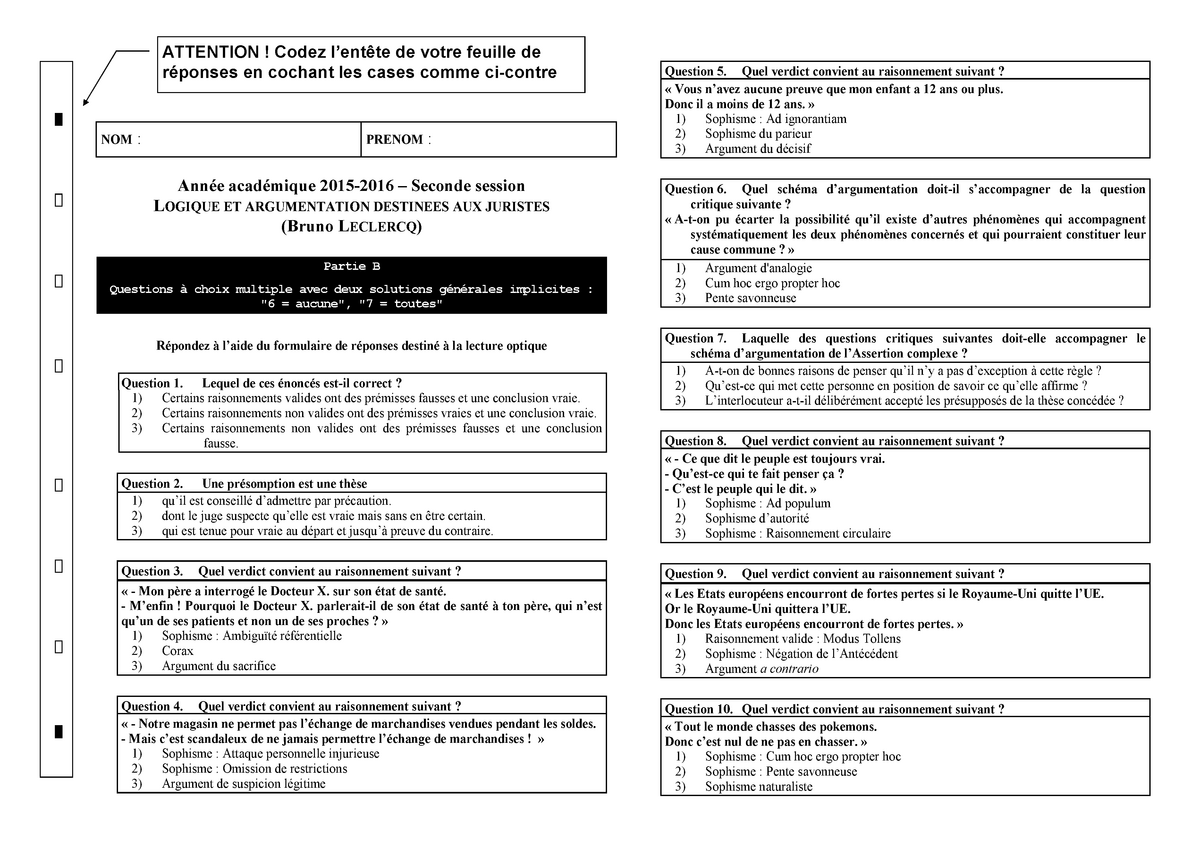 Examen 10 Septembre, questions - StuDocu