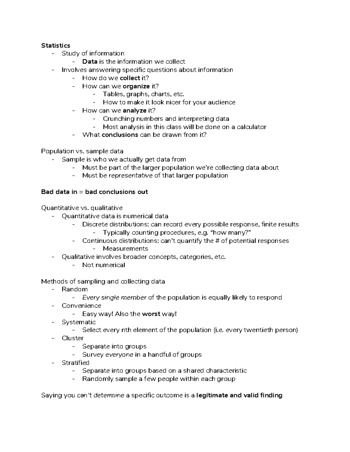 Introduction to Statistics - Statistics - Study of information - Data ...