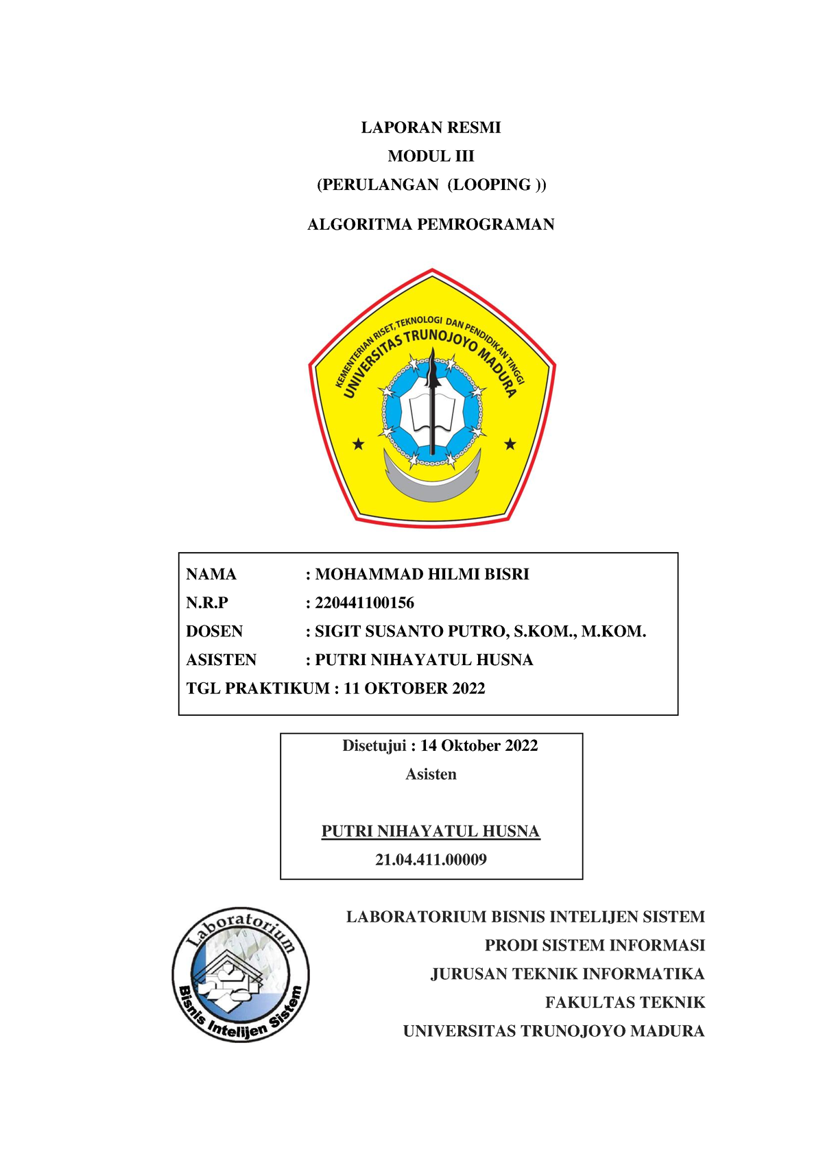 Laporan Praktikum Alpro 3 - LAPORAN RESMI MODUL III (PERULANGAN ...