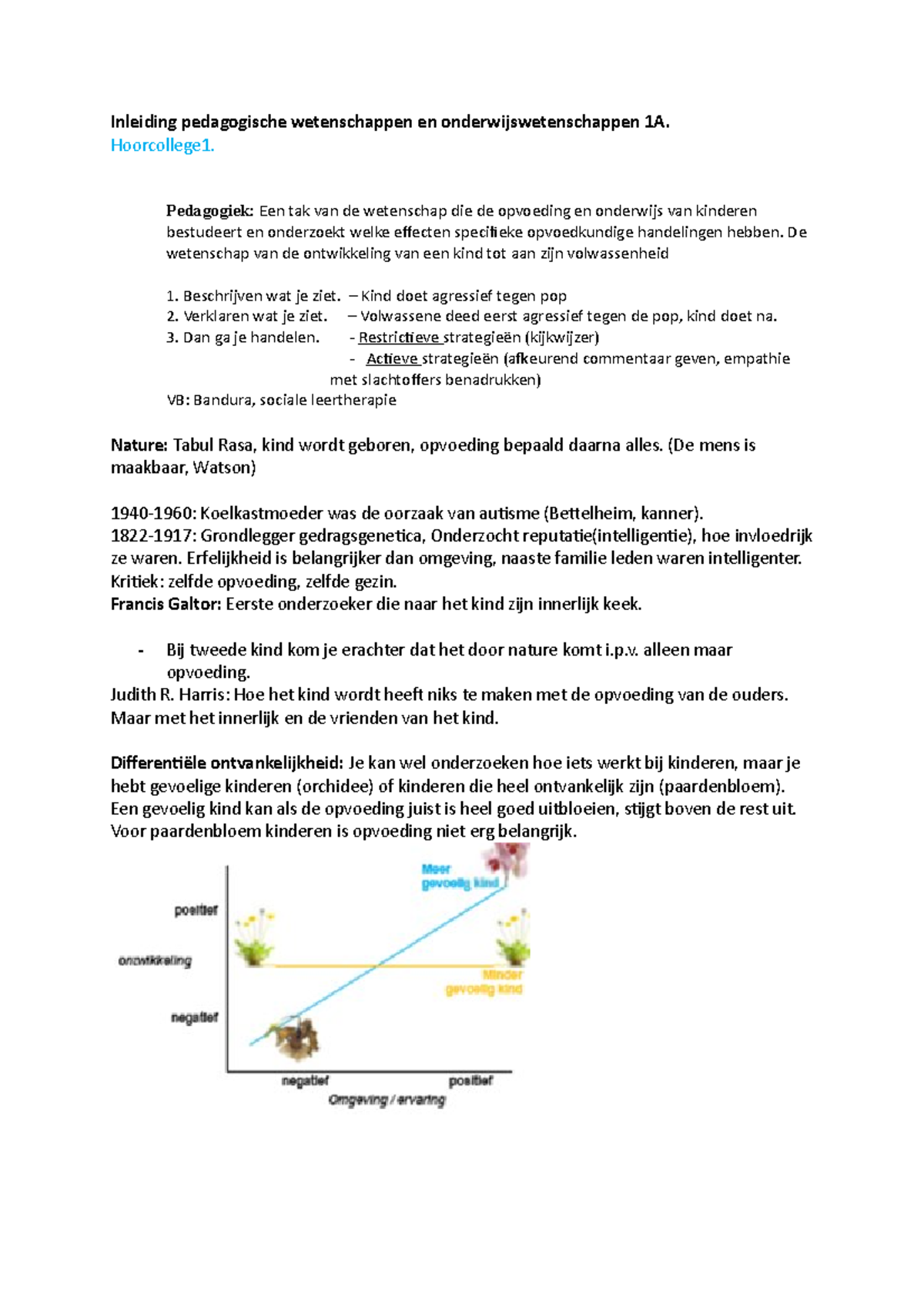 Inleiding Pedagogische Wetenschappen En Onderwijswetenschappen 1A ...