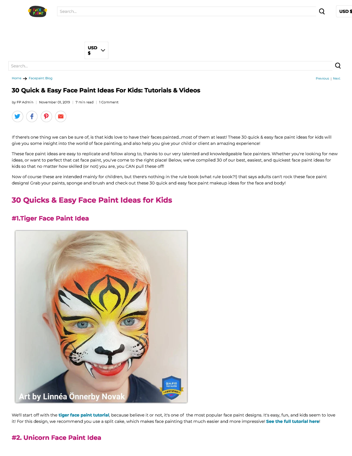 30 Quick & Easy Face Paint Ideas For Kids: Tutorials & Videos 