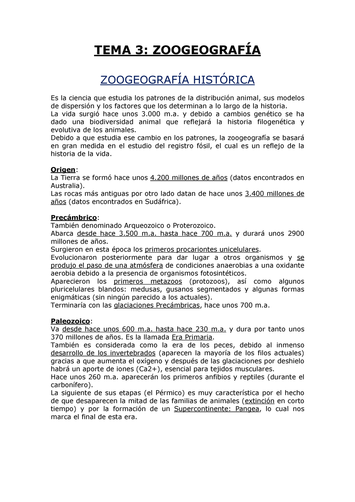 TEMA 03: ZOOGEOGRAFÍA - TEMA 3: Es la ciencia que estudia los patrones de  la animal, sus modelos de - Studocu