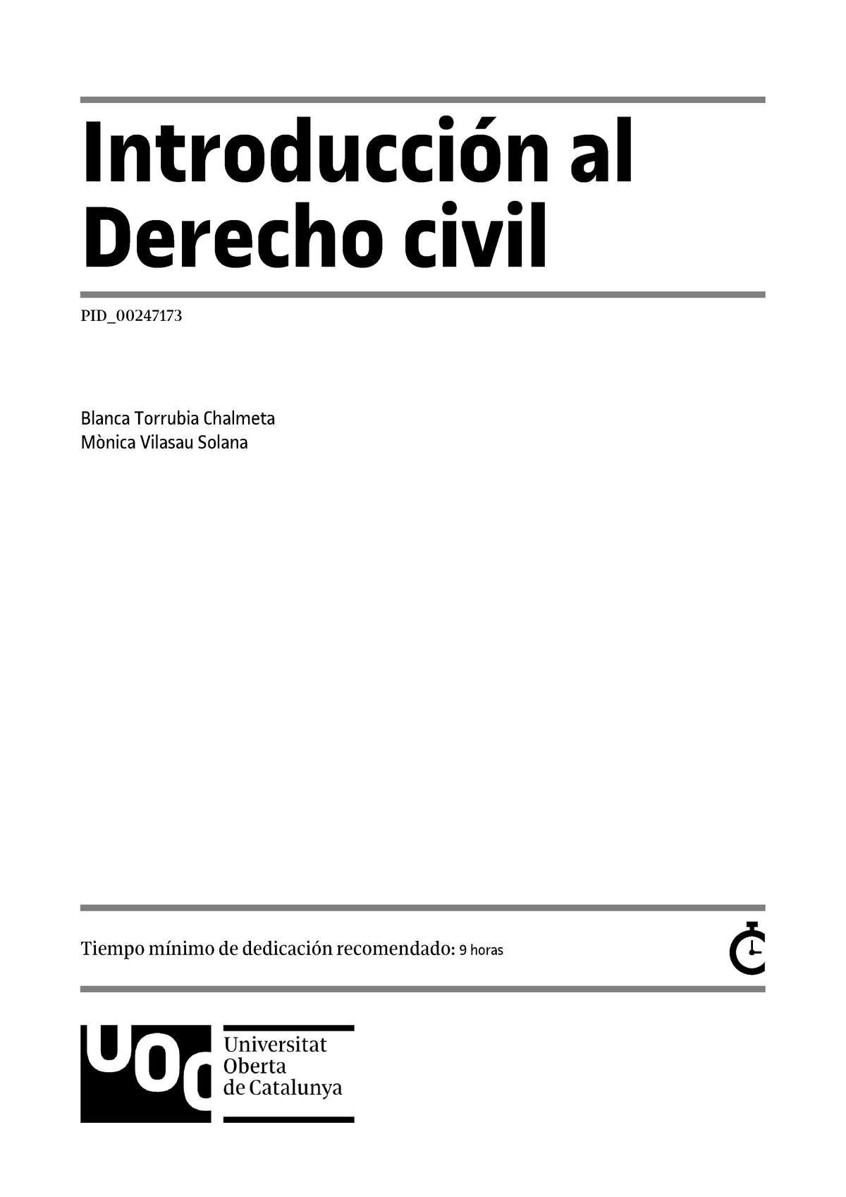 Módulo 1 Introducción Al Derecho Civil PID 00247173 - Introducción Al ...