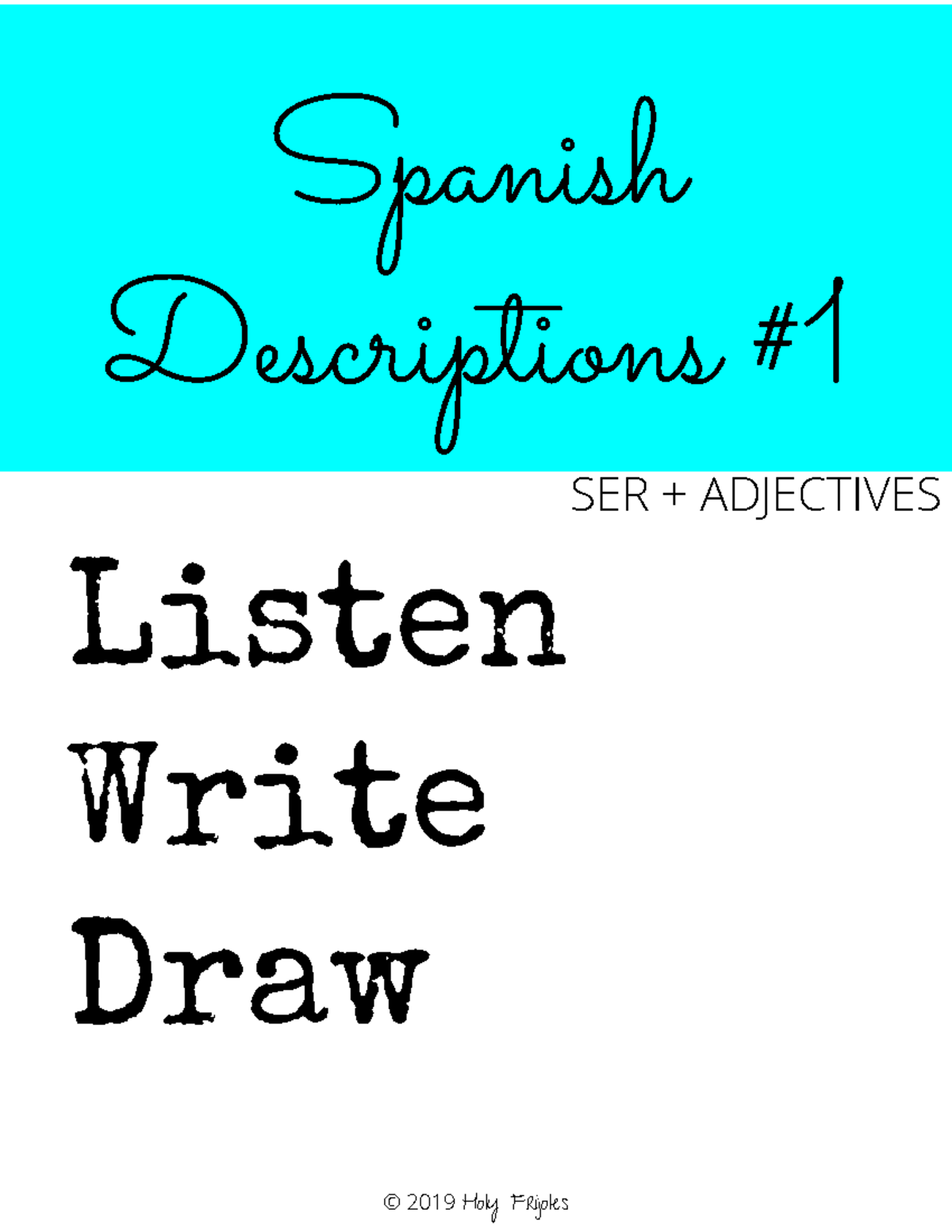 Listen Write Draw Descriptions 1 Seradjectivescovid 19WL1 Listen