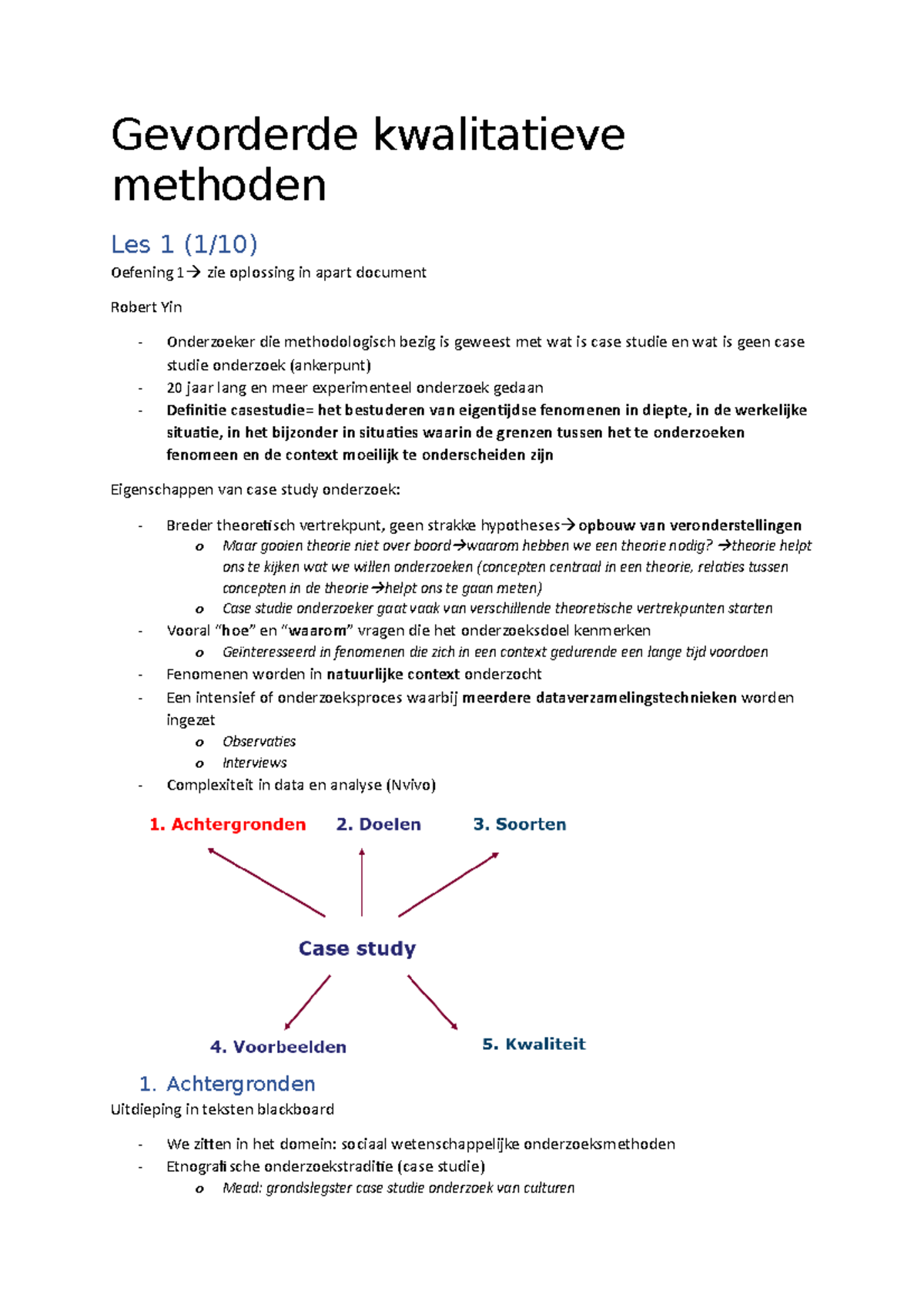 Samenvatting Van De Lessen Gevorderde Kwalitatieve Methoden ...