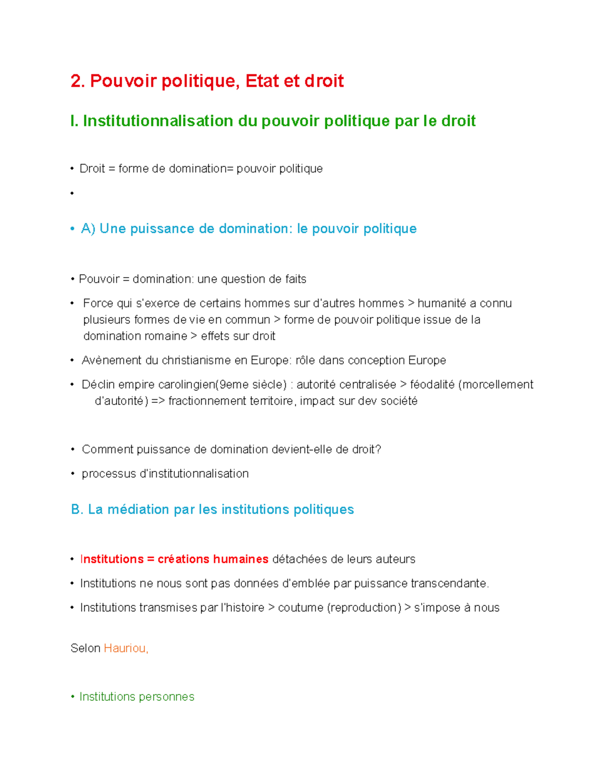 Lecon 2 Constitutionnel - 2. Pouvoir Politique, Etat Et Droit I ...