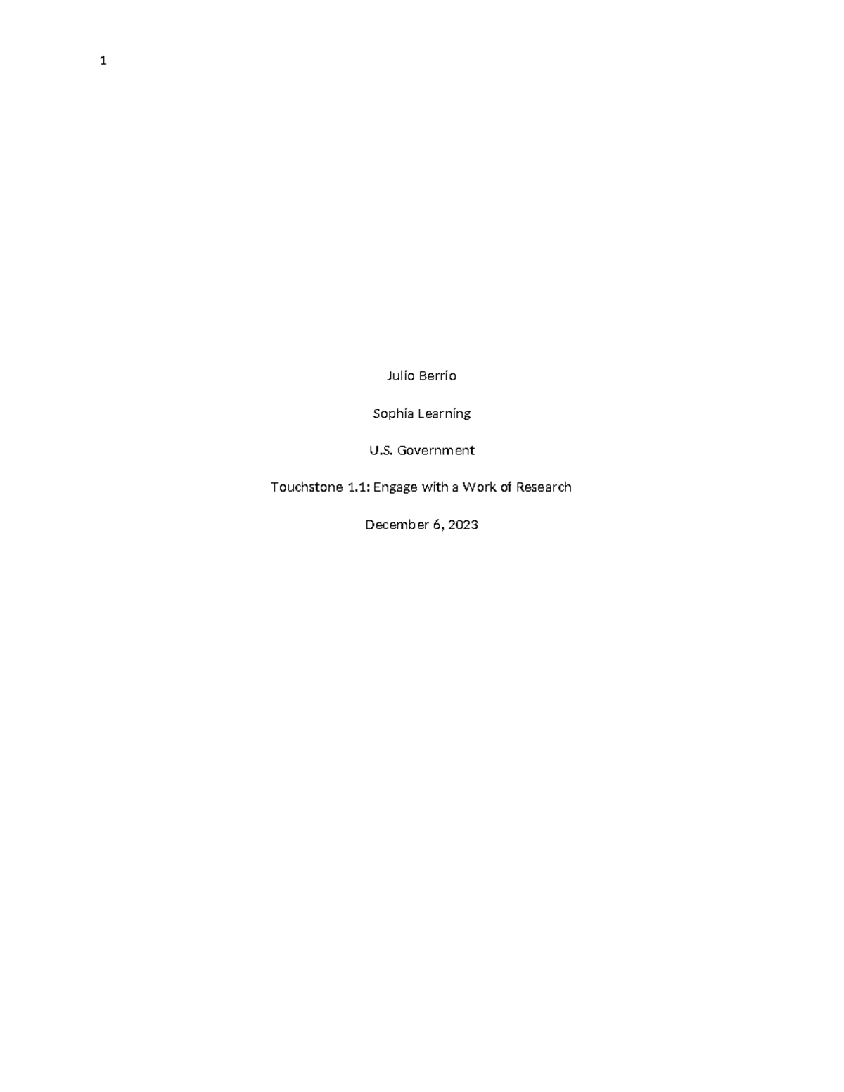 Touchstone 1.1 US GOV - Details in document - Julio Berrio Sophia ...
