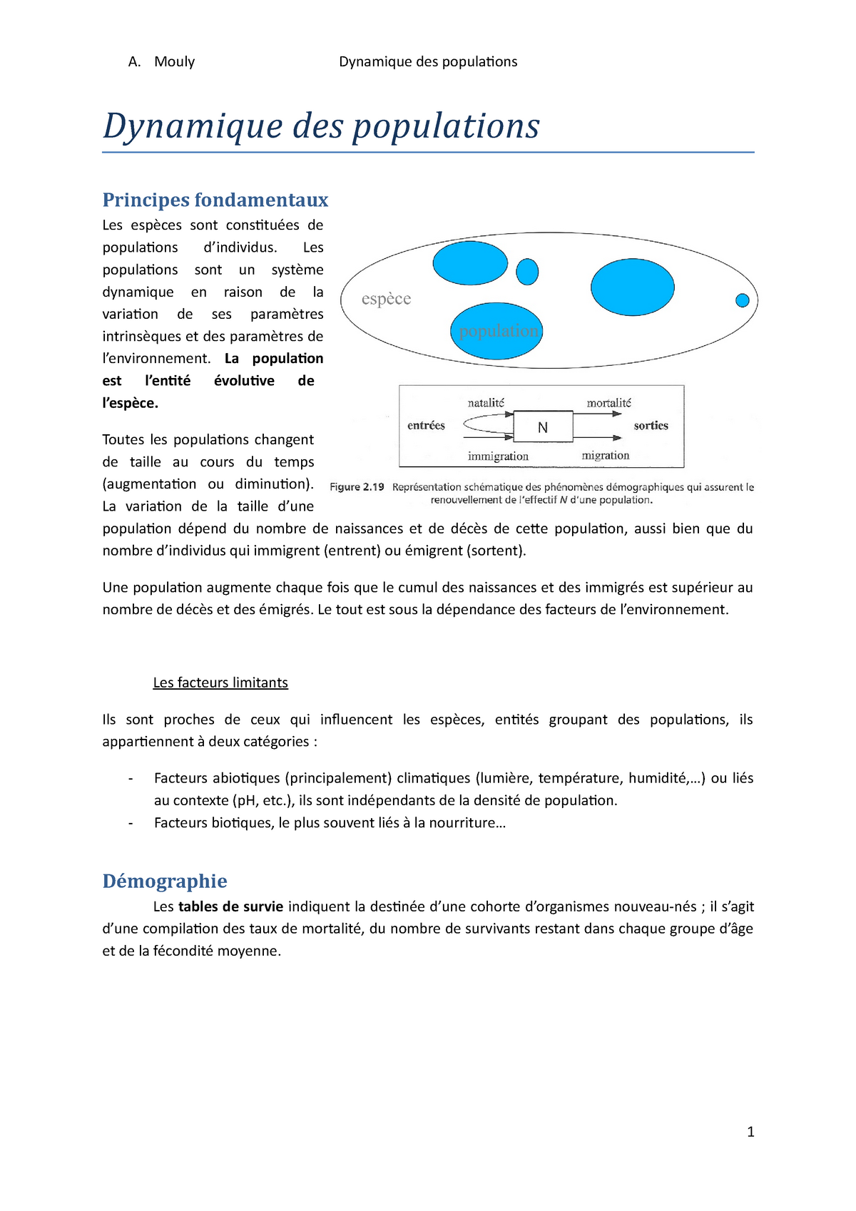 Dynamique Des Populations - Dynamique Des Populations Principes ...