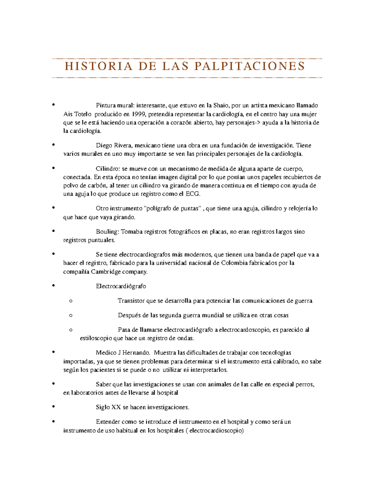 Historia De Las Palpitaciones Studocu